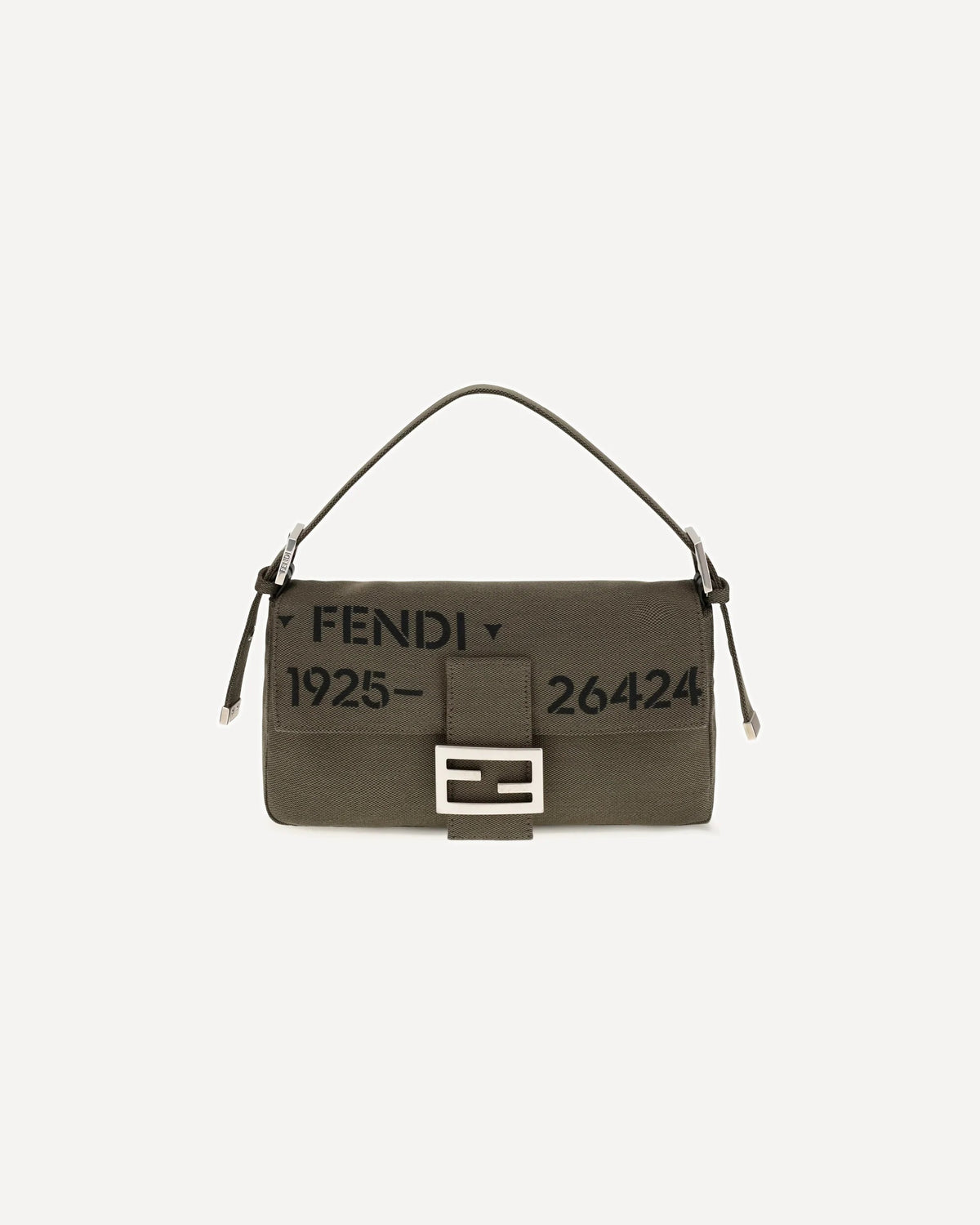 Fendi Baguette 26424 Canvas Shoulder Bag
