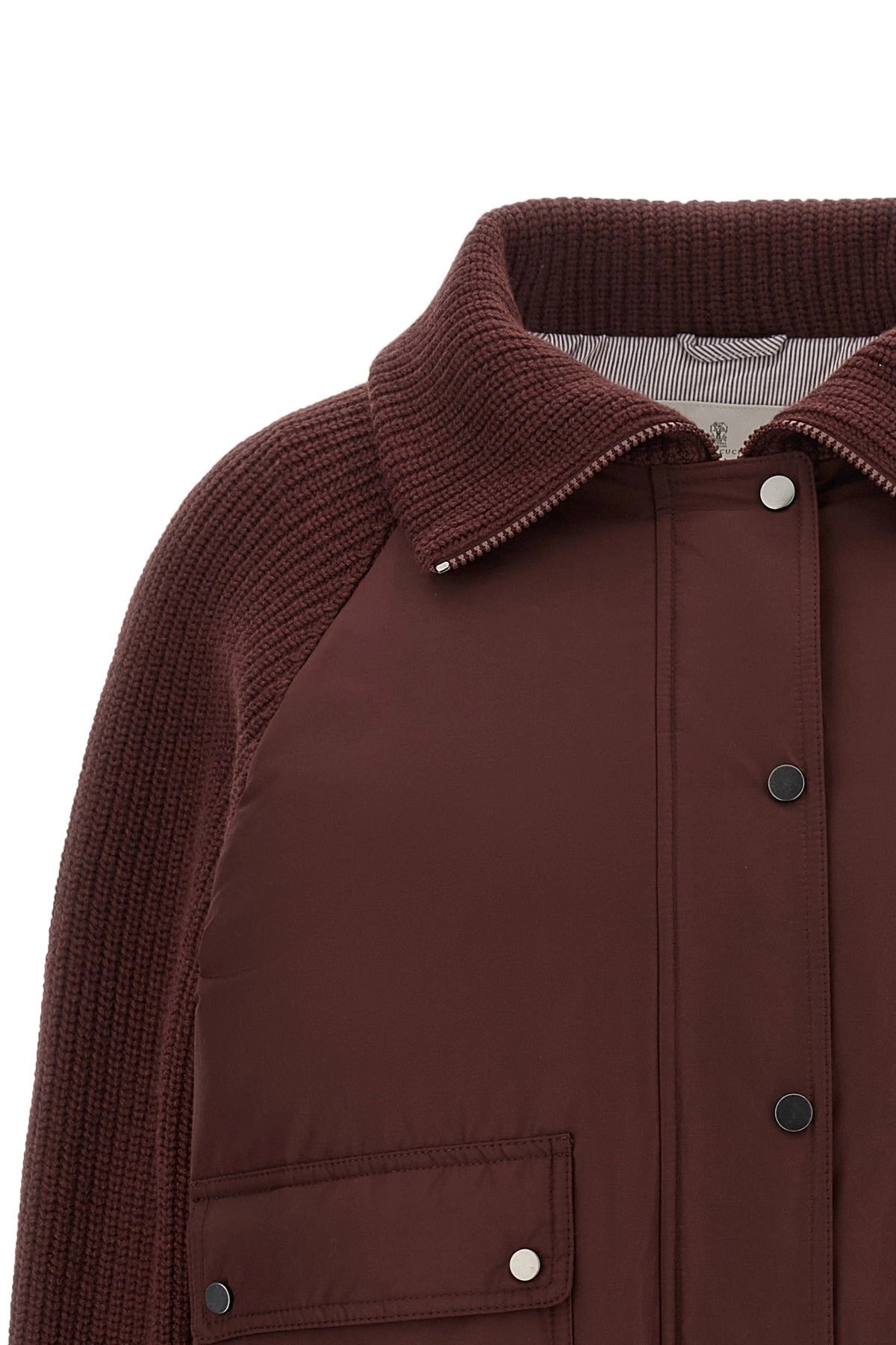 Brunello Cucinelli Shiny Zipper Pull Down Jacket
