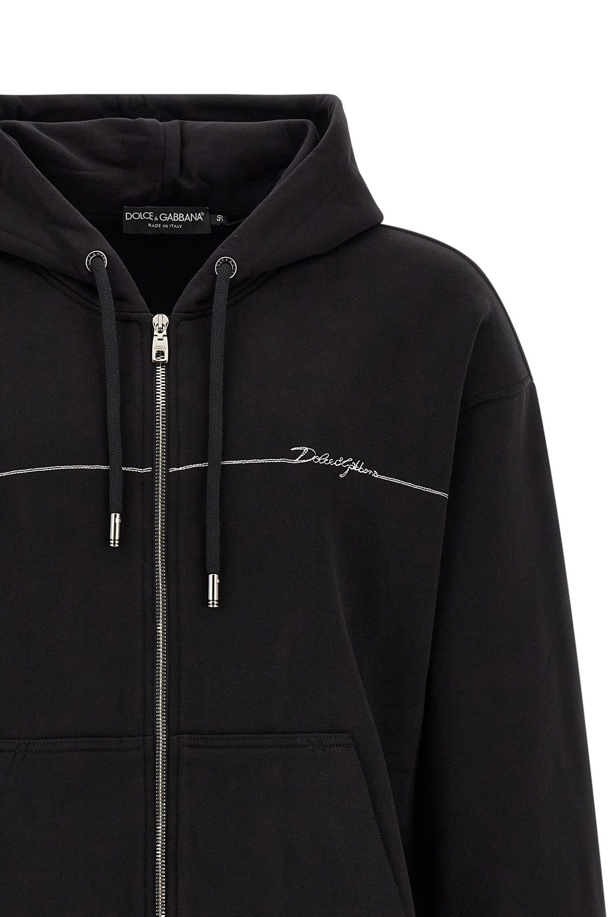 Dolce & Gabbana Logo Embroidered Zip Hoodie