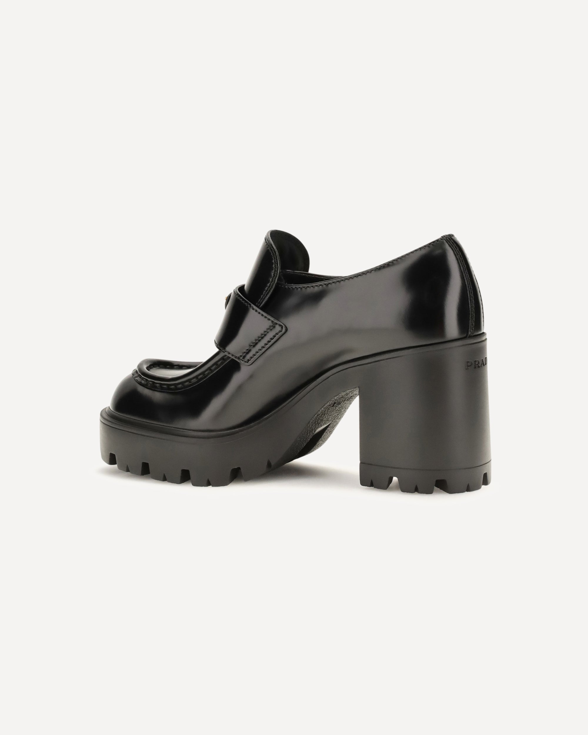 Prada Leather Heeled Loafers