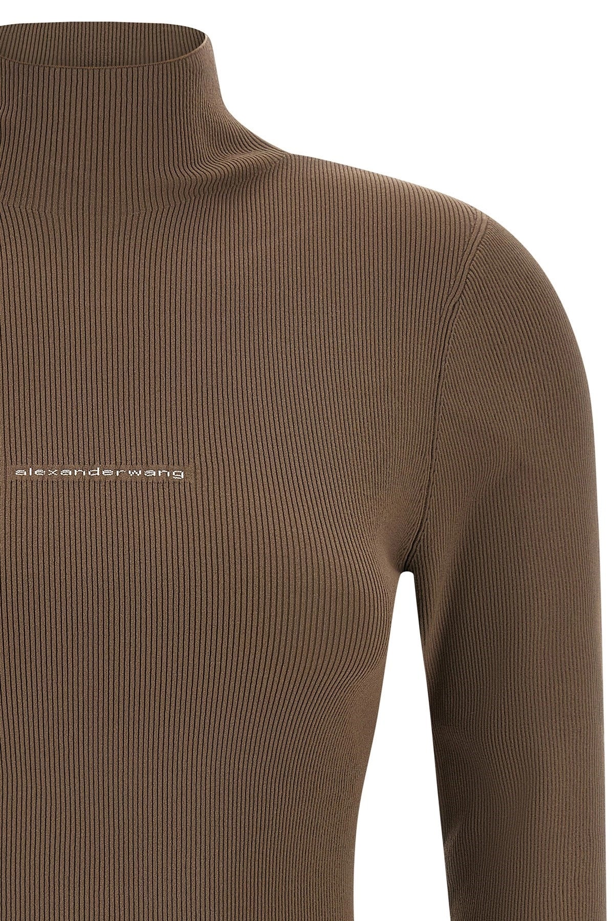 Alexander Wang Logo Ribbed Turtleneck Sweater