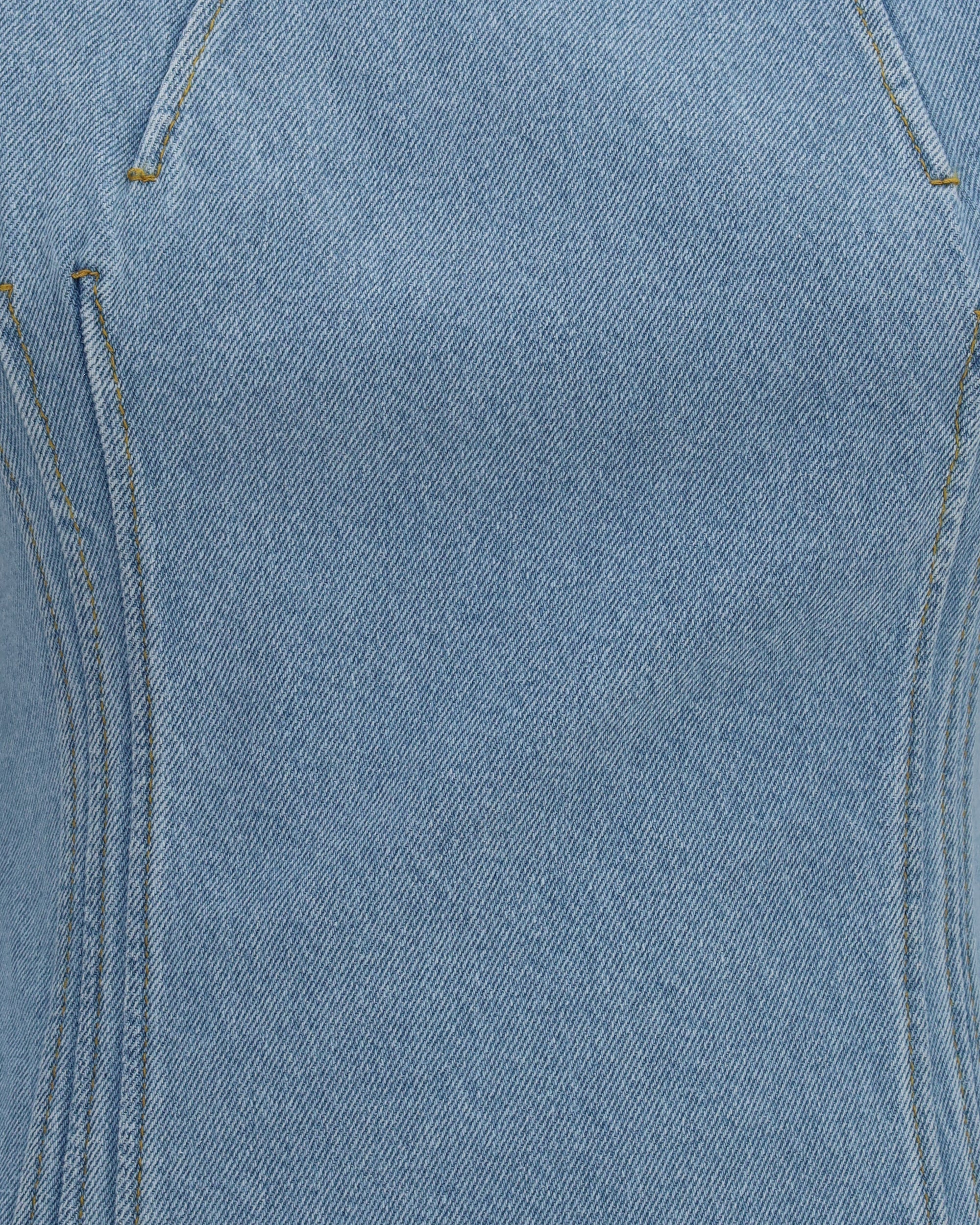 Magda Butrym Short-Sleeve Denim Mini Dress