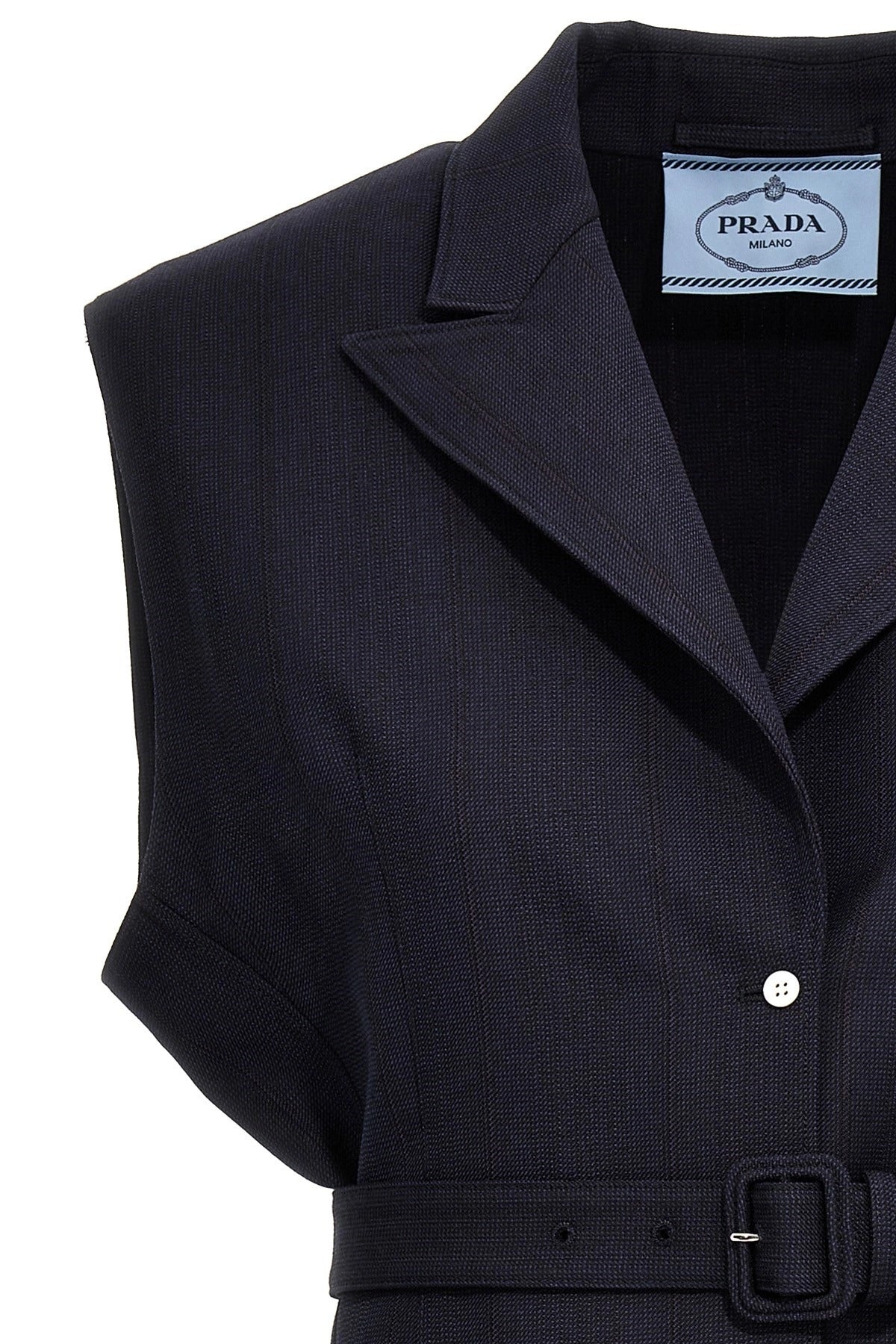 Prada Belted Wool Vest