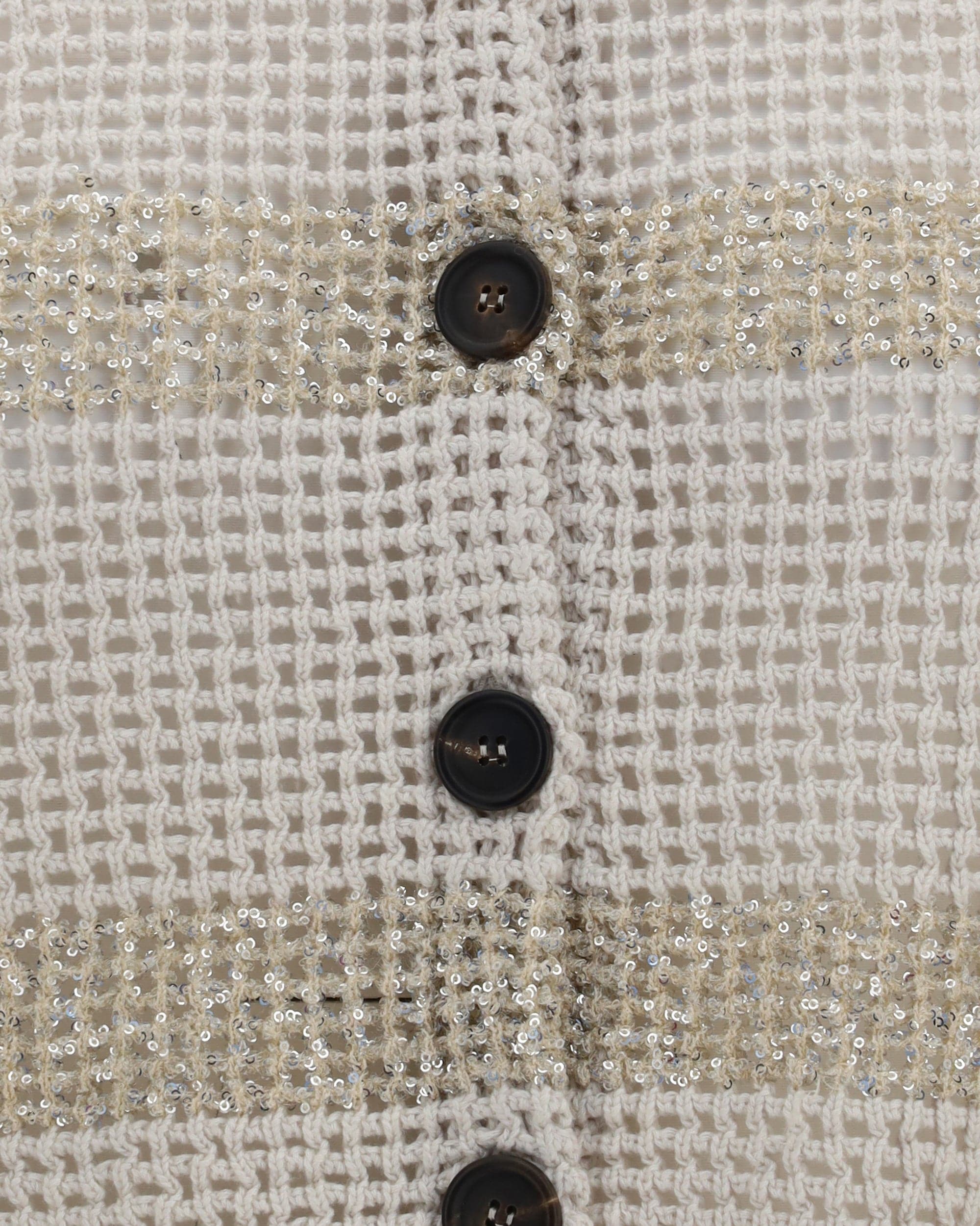 Brunello Cucinelli Leinen-Strickjacke mit Zopfmuster und Pailletten