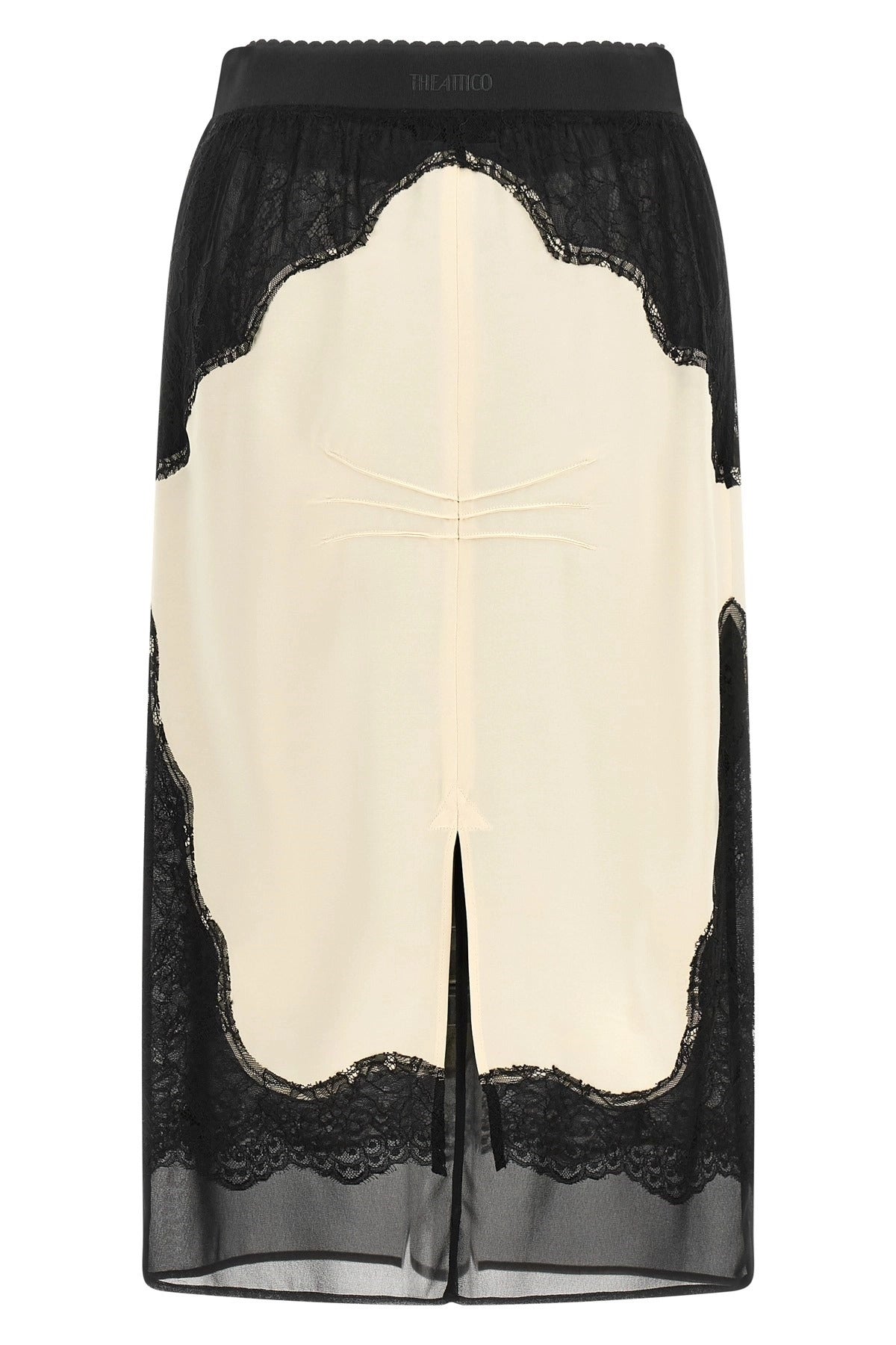 The Attico Lace Insert Midi Skirt