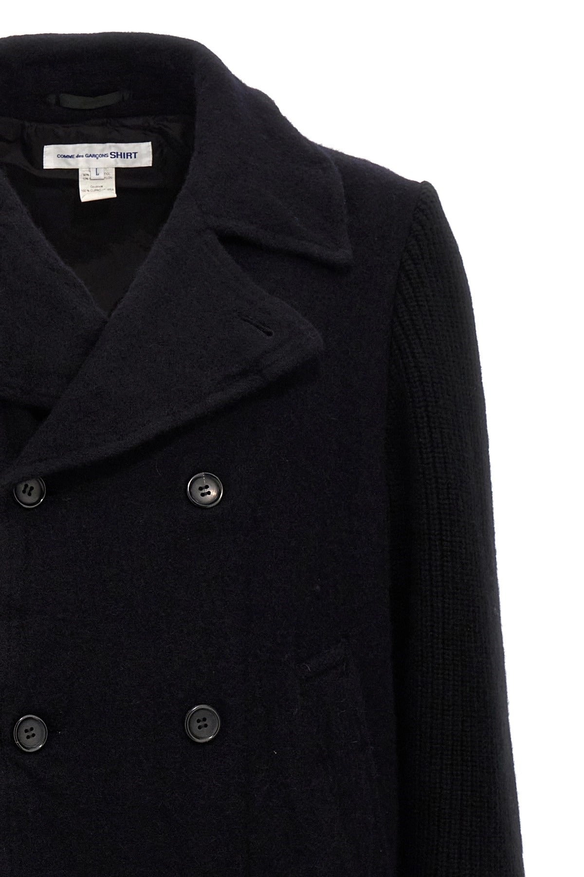 Comme Des Garçons Double-Breasted Wool Coat