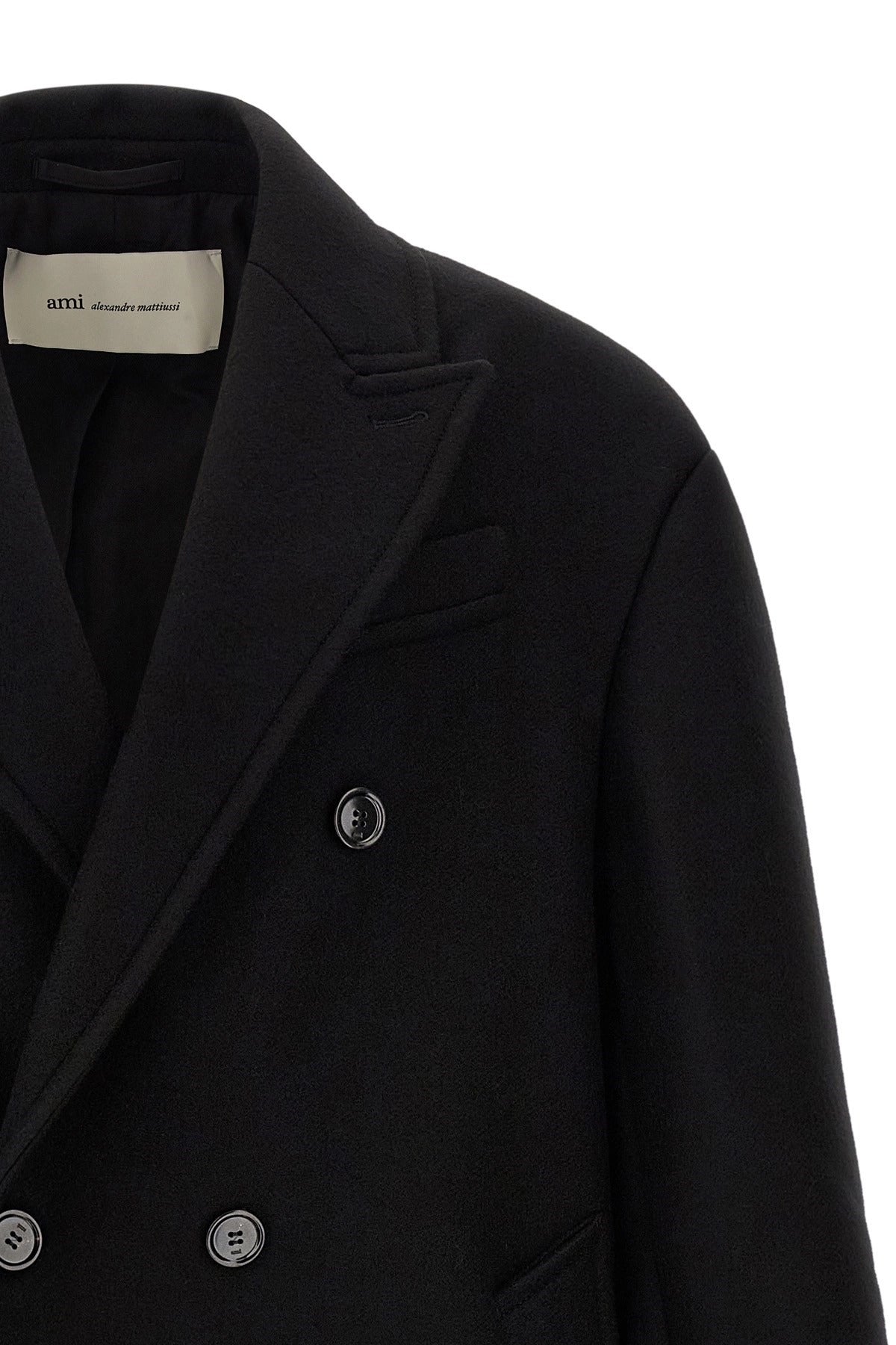 Ami Paris Double-Breasted Wool Gabardine Coat