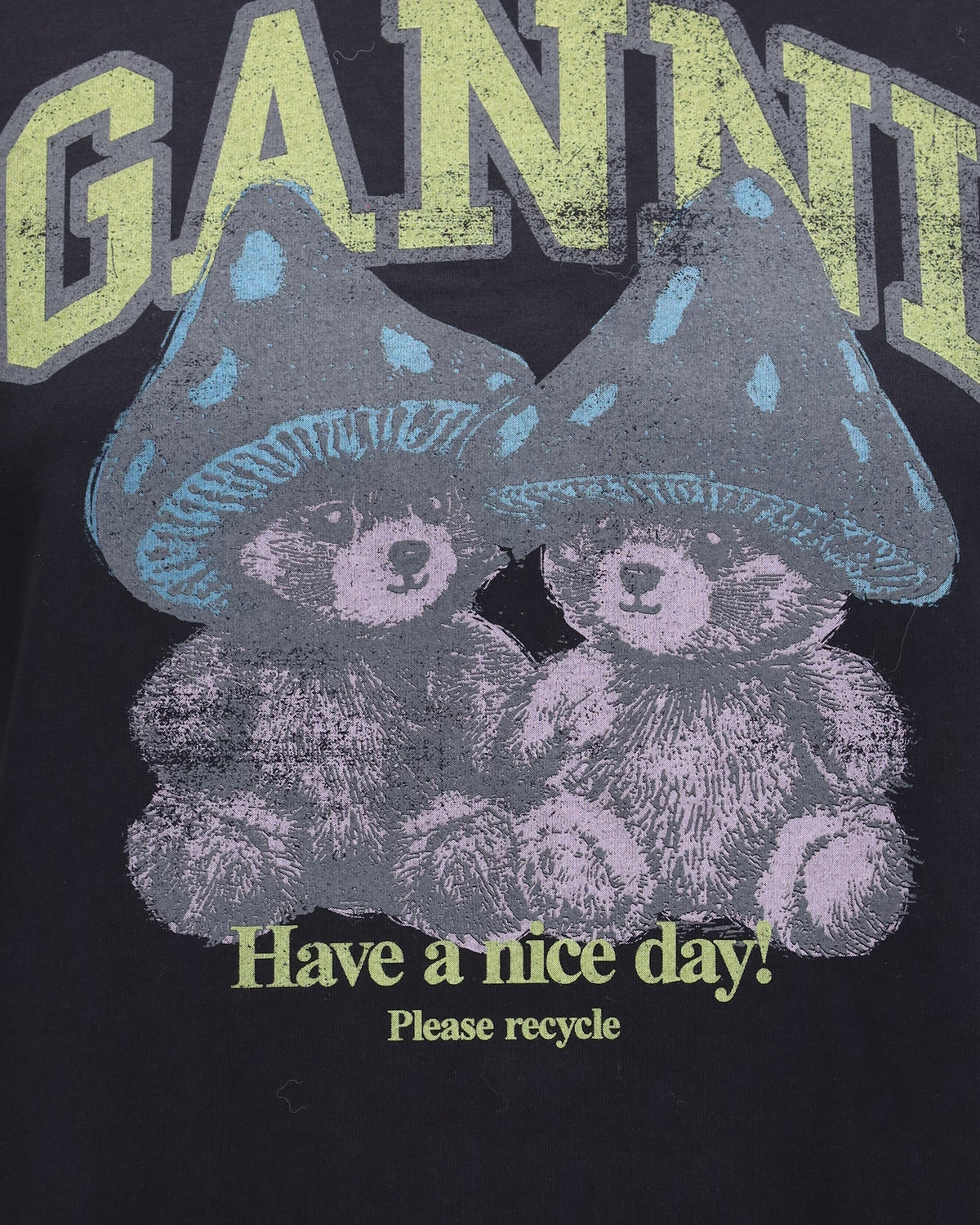 Ganni Mushroom Teddy Cotton T-Shirt