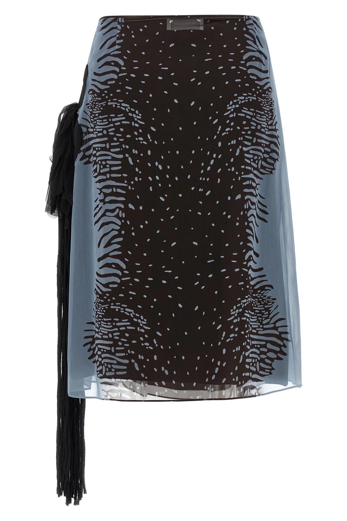 Ferragamo Animal Print Georgette Skirt