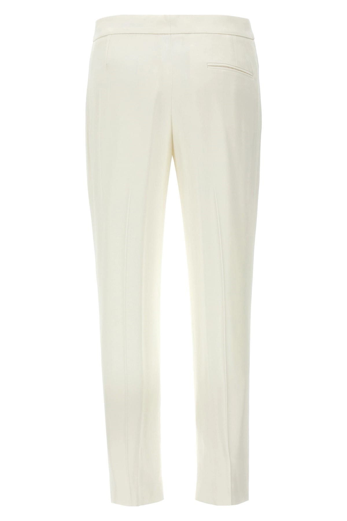 Alexander McQueen Pantalon crêpe blanc à coupe droite