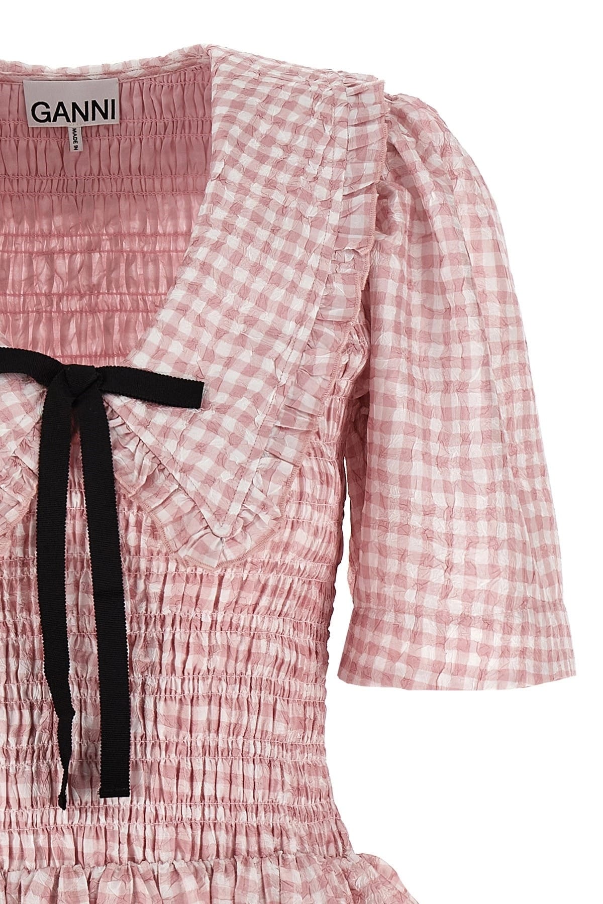 Ganni Pink Check Mini Dress