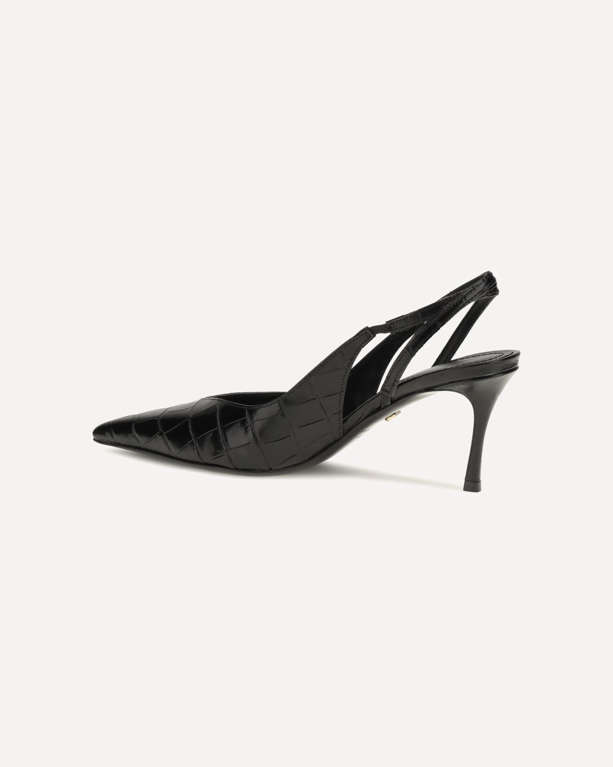 Ferragamo Crocodile-Effect Leather Slingback Pumps