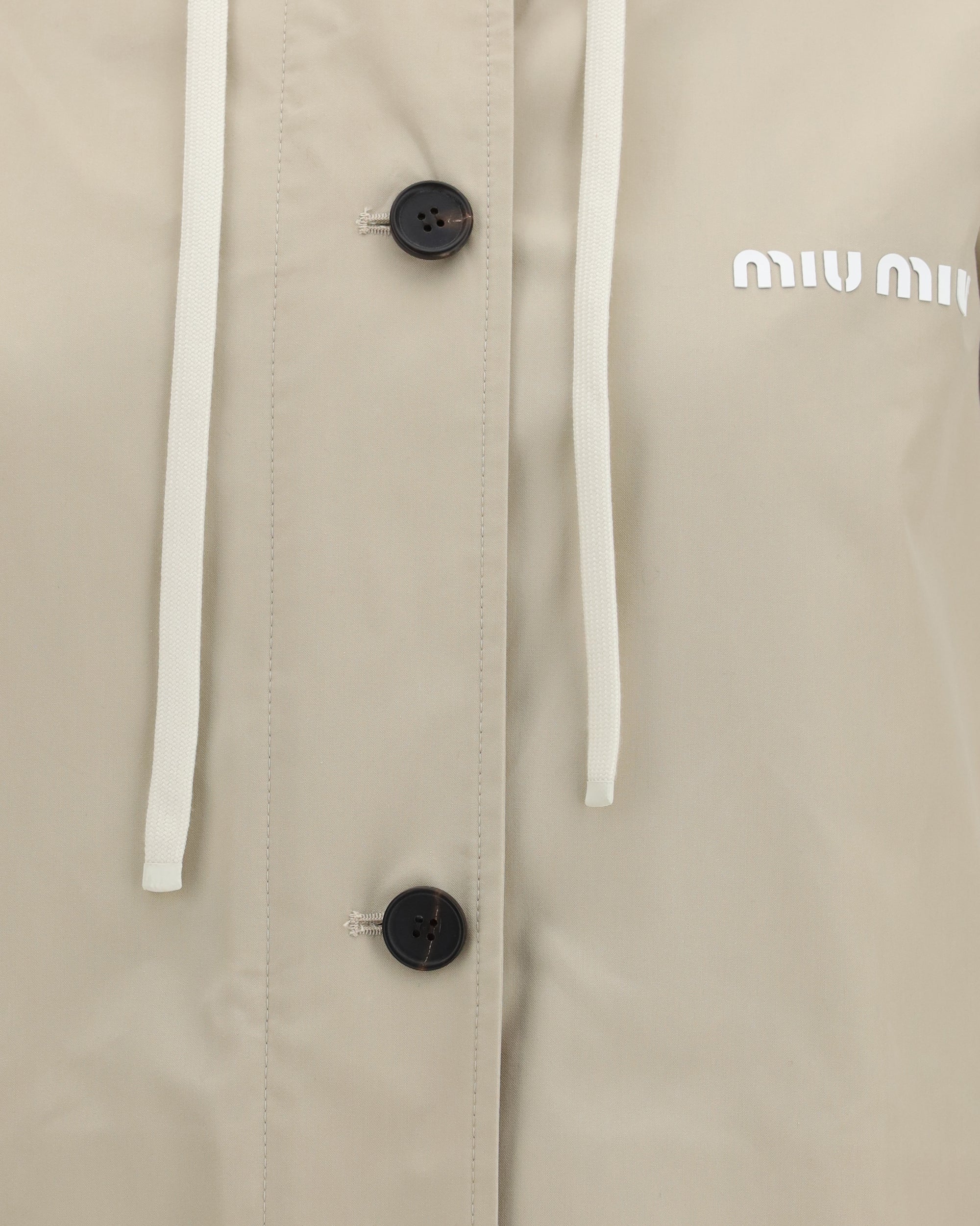 Miu Miu Single-Breasted Coat In Panama And Fleece