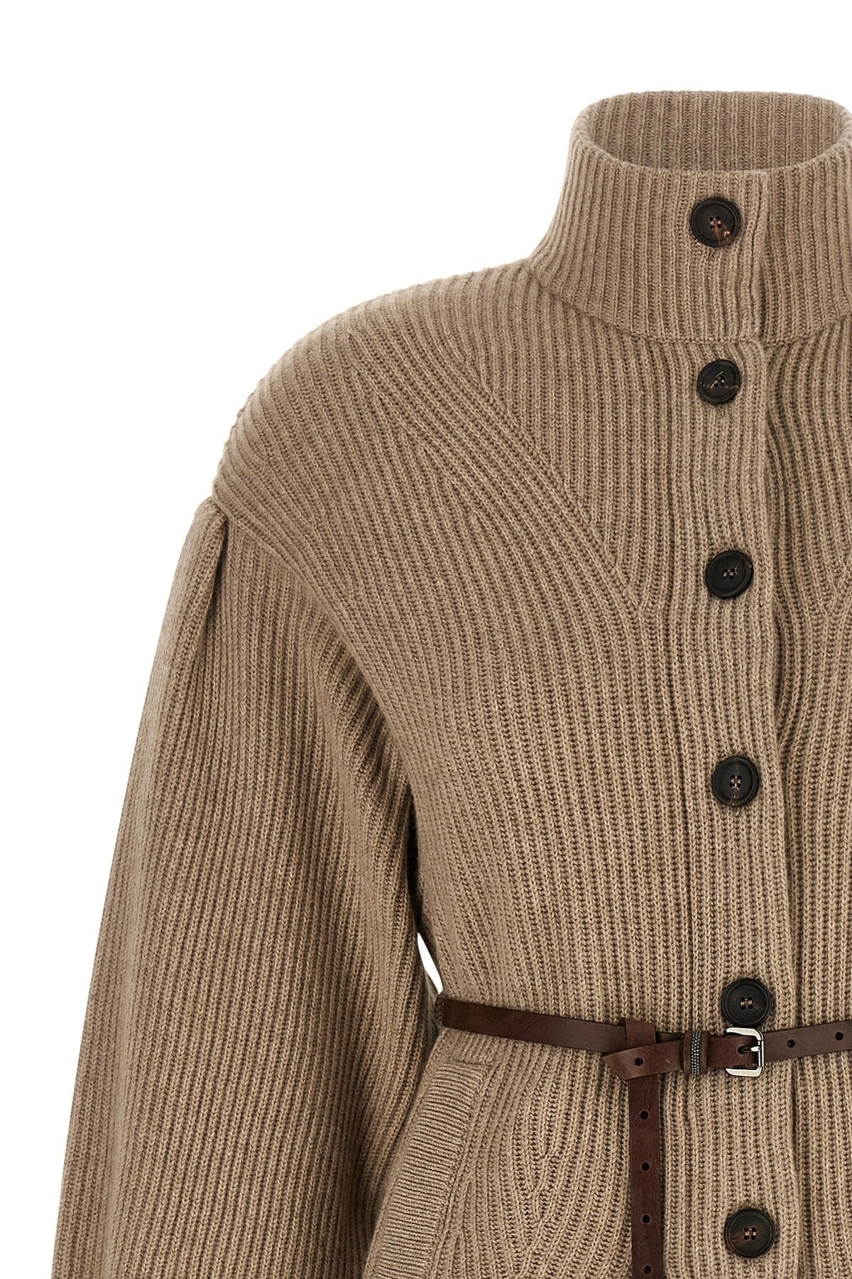 Brunello Cucinelli English Half-Ribbed Cardigan