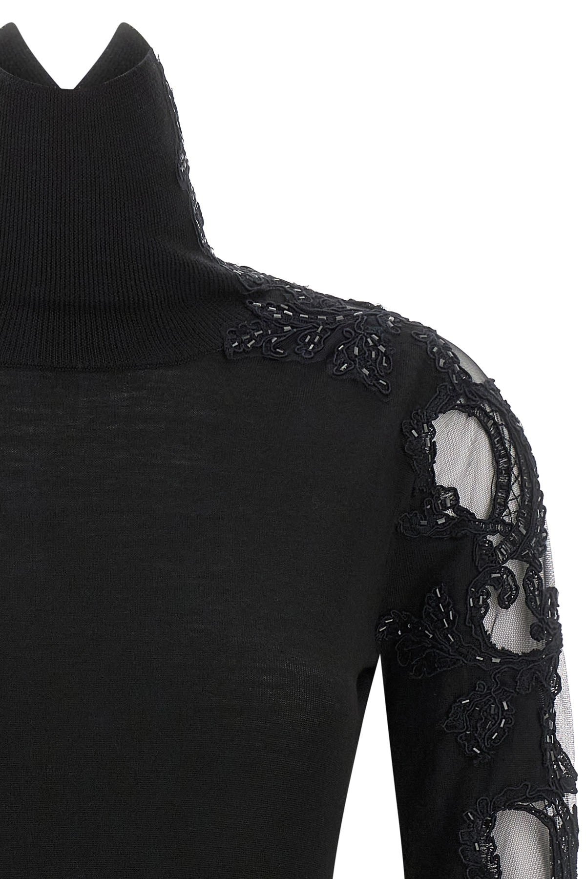 Ermanno Scervino High Neck Lace Insert Sweater