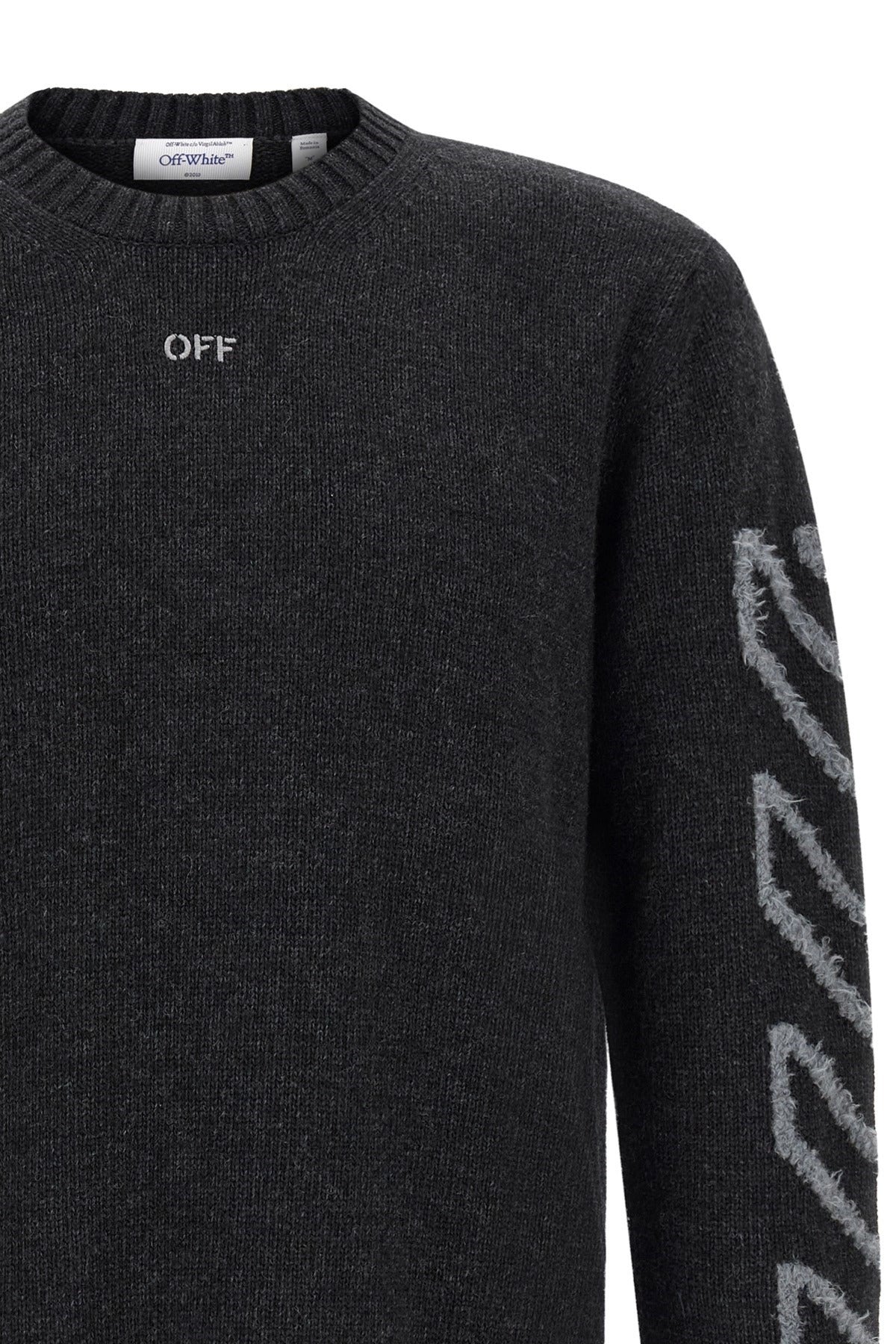 Off-White Diag Arrow Fuzzy Intarsia Sweater