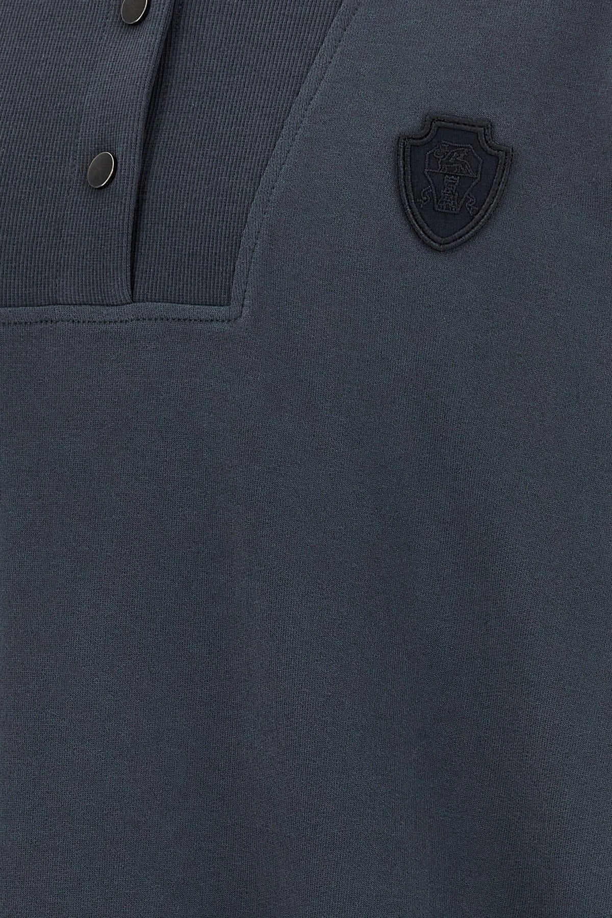襟スパンコール付き ポロシャツ 　ブラック BRUNELLO CUCINELLI Brunello Cucinelli Smooth ポロ スウェットシャツ | Sendegaro JP
