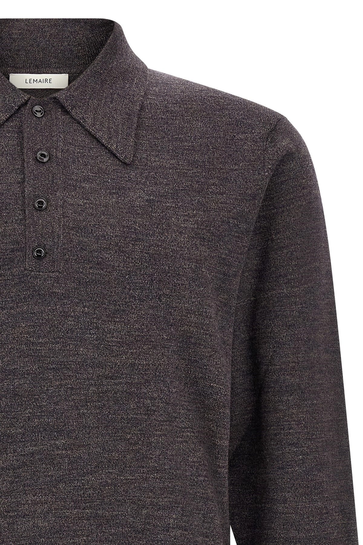 Lemaire Mouliné Wool Polo Shirt