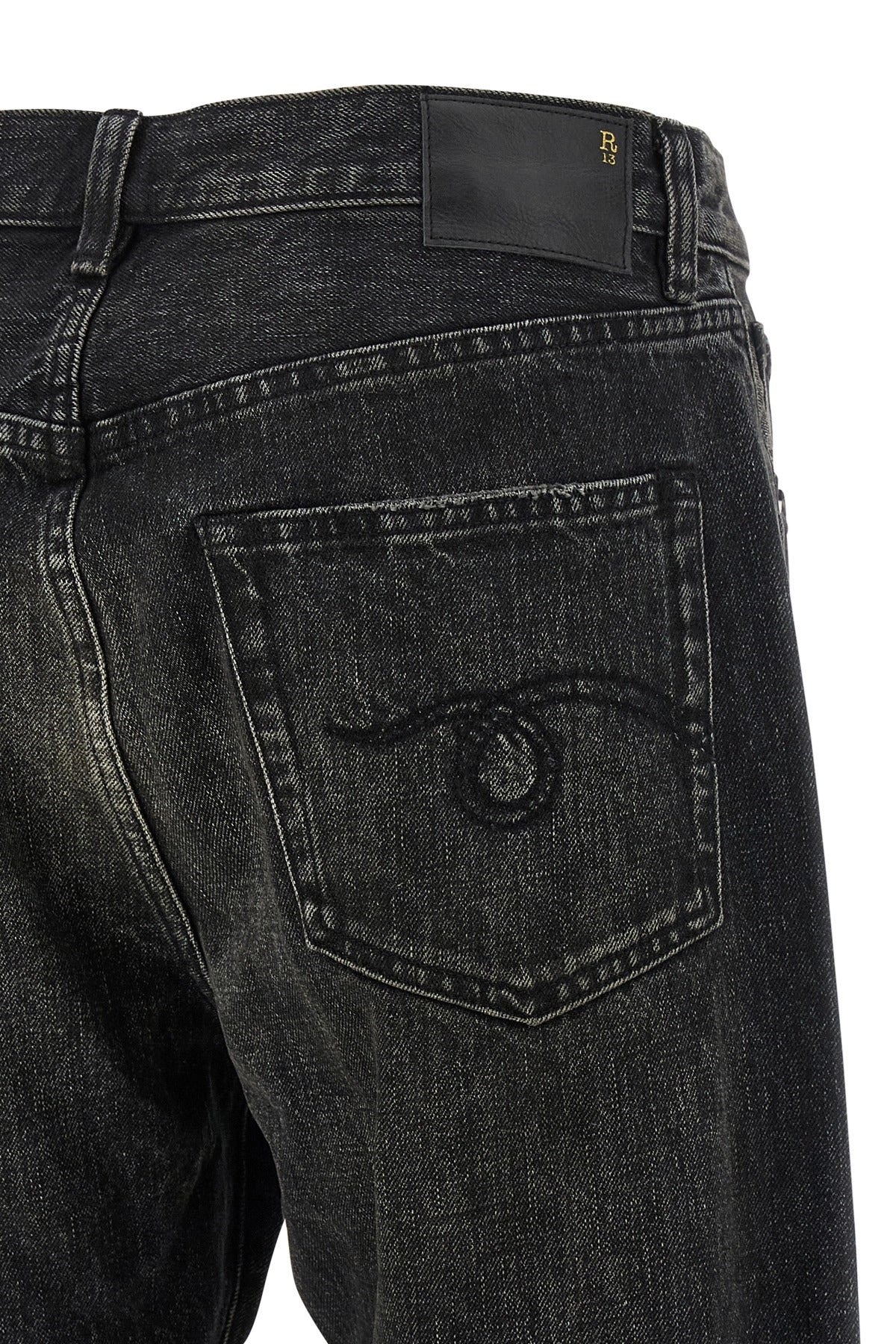 R13 Bf Stonewashed Straight-Leg Jeans