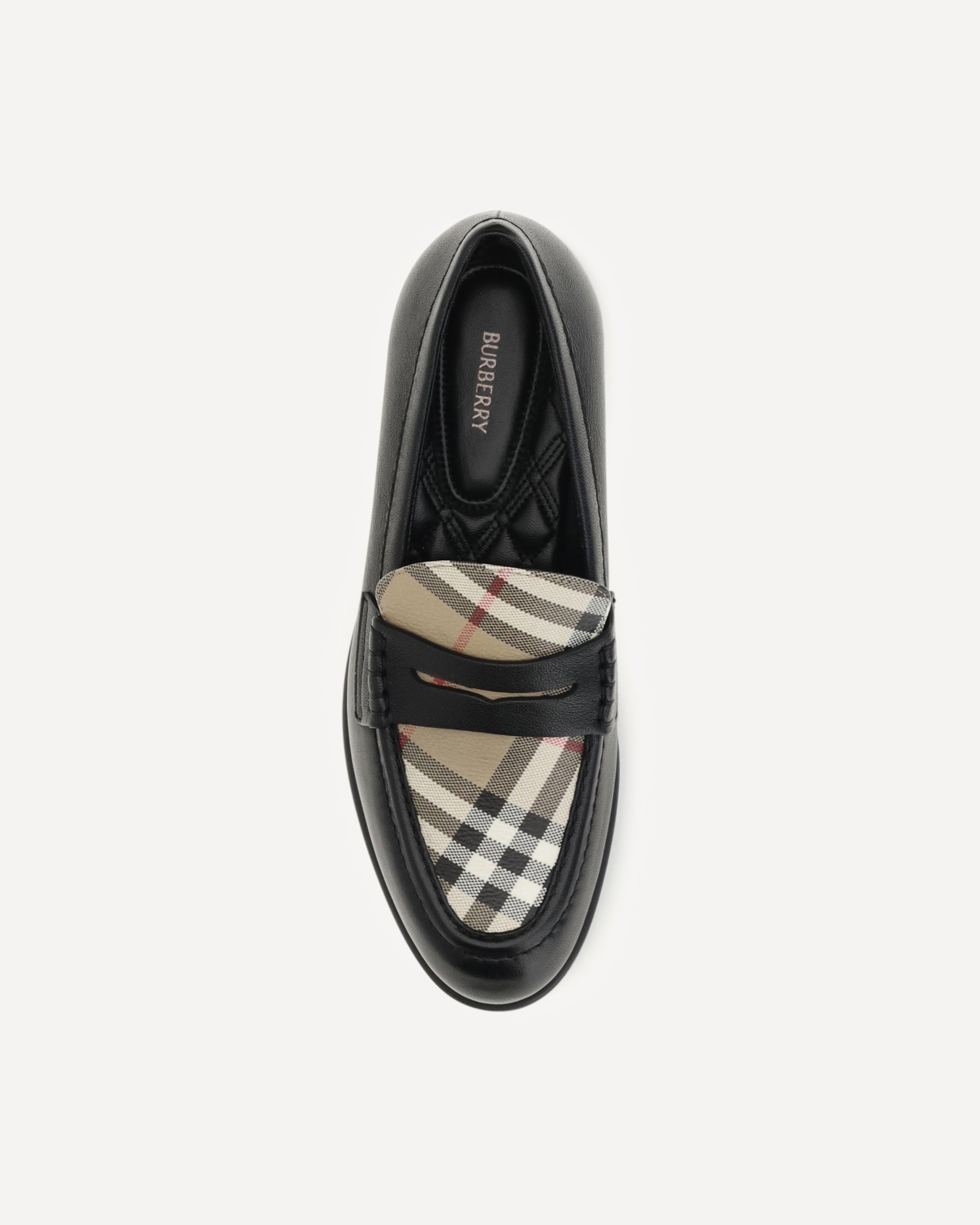 Burberry Opal Leather Check Loafers