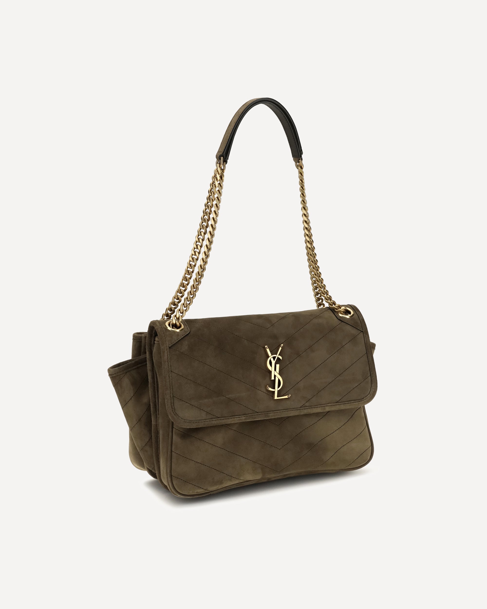 Saint Laurent Niki Tripouch Suede Shoulder Bag