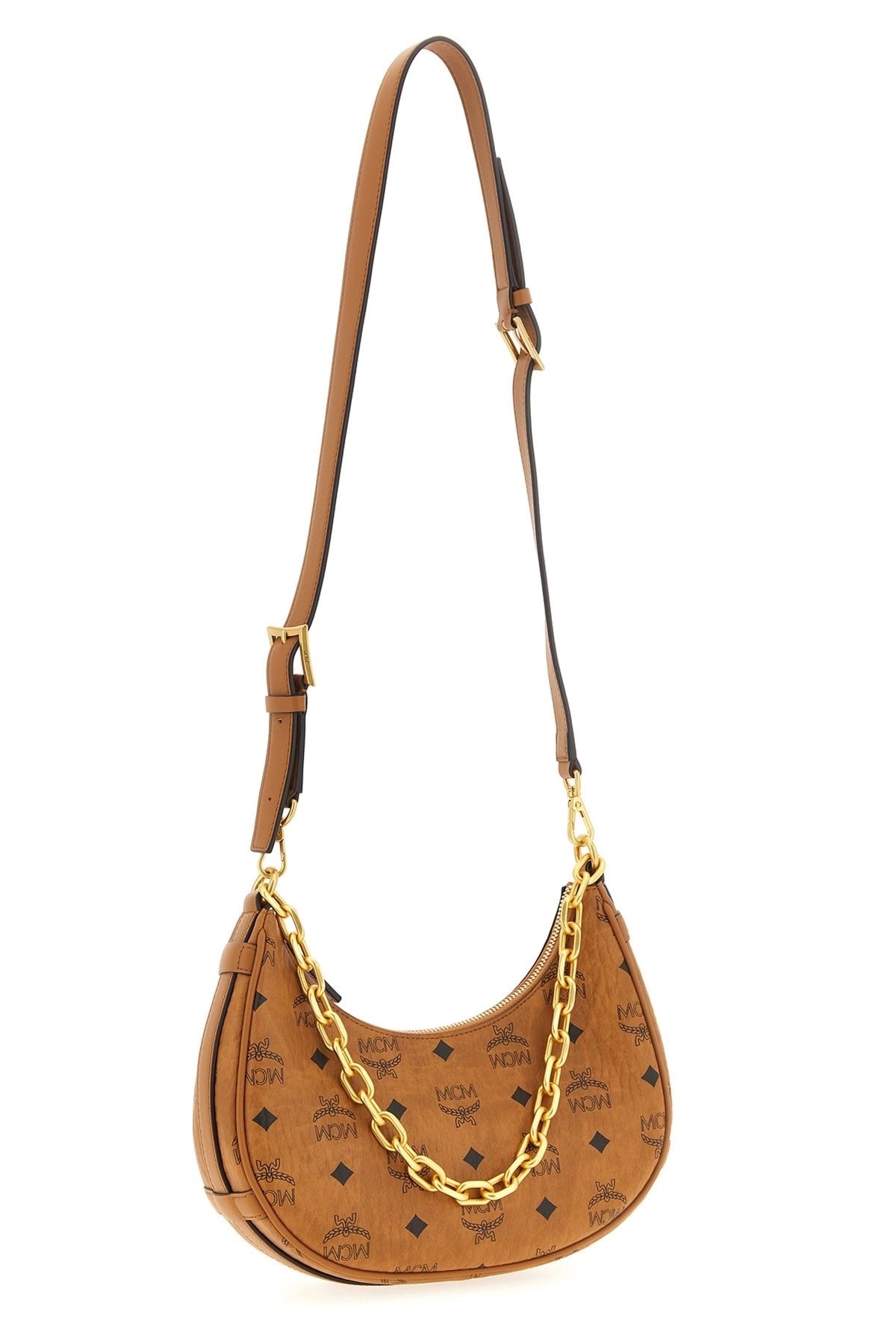 MCM Aren Crescent Hobo Bag