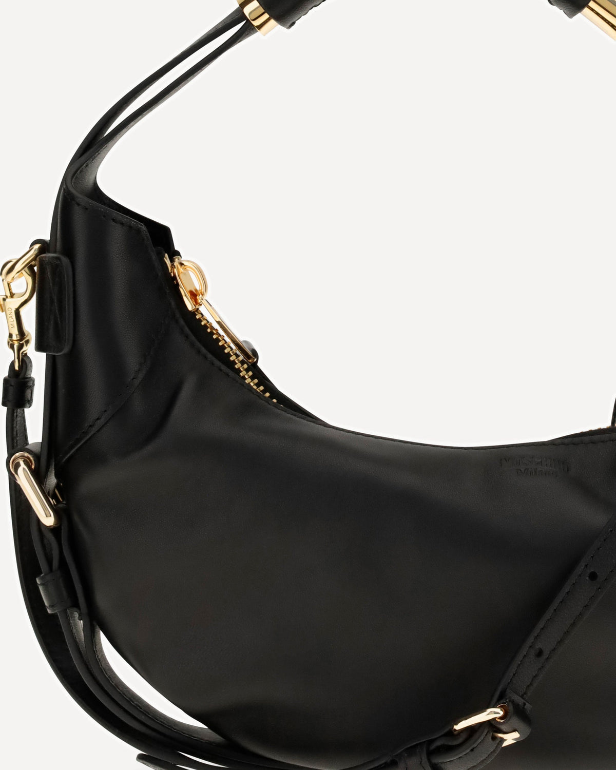 Moschino Leather Crescent Handbag