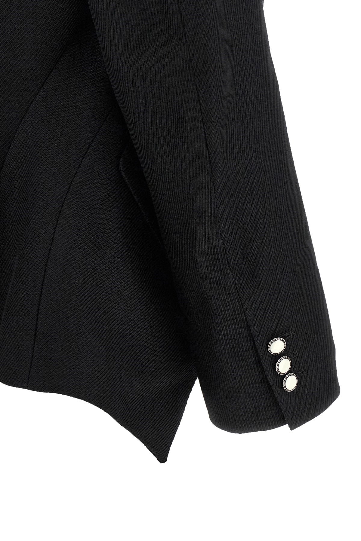 Comme Des Garçons Micro Ribbed Asymmetrical Blazer