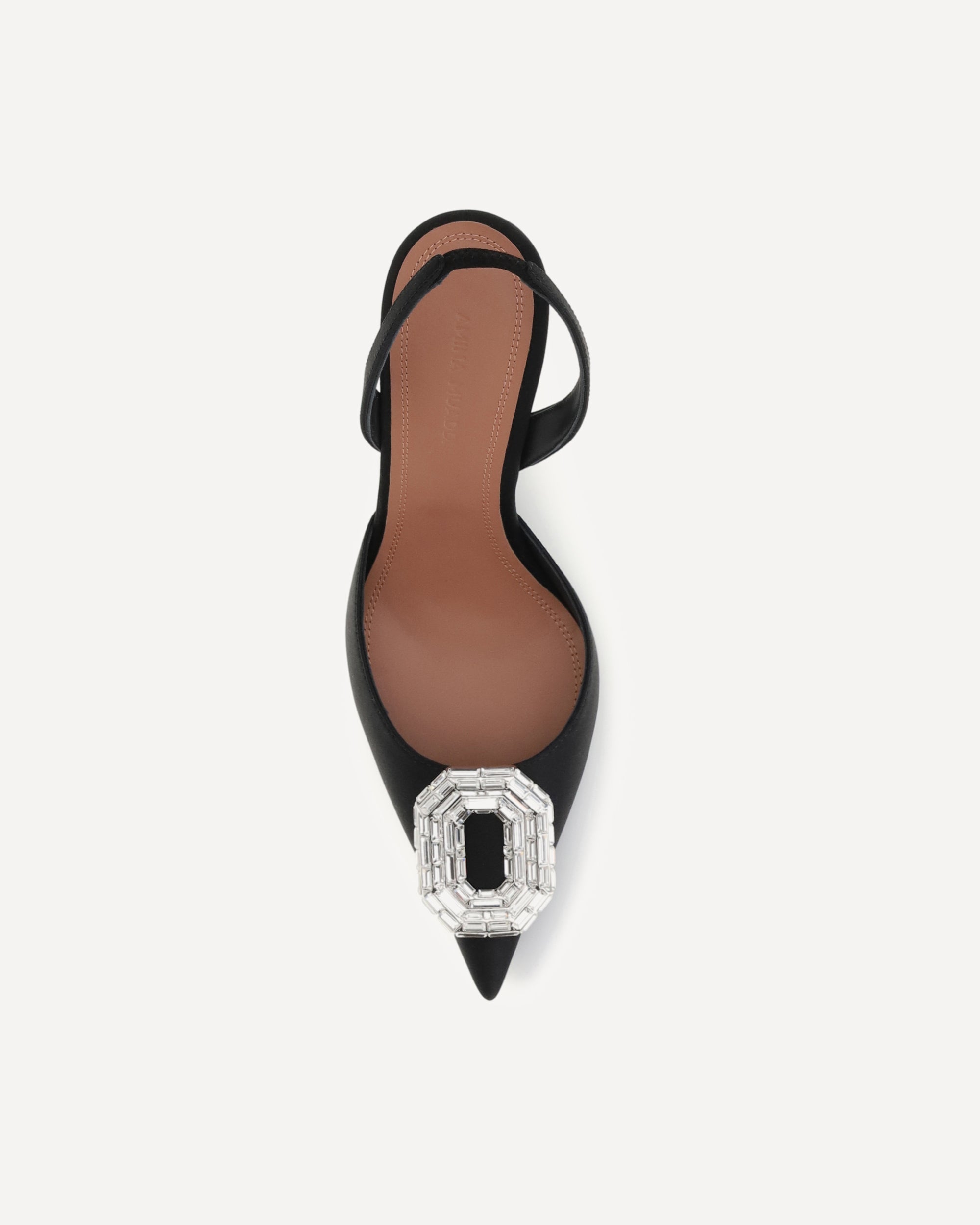 Amina Muaddi Camelia Satin Slingback Pumps