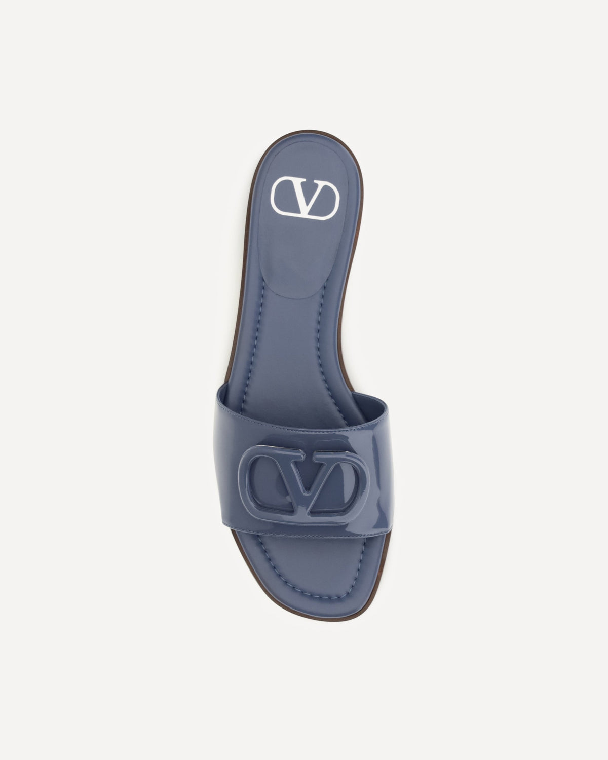 Valentino Garavani VLogo Patent Leather Slide Sandals