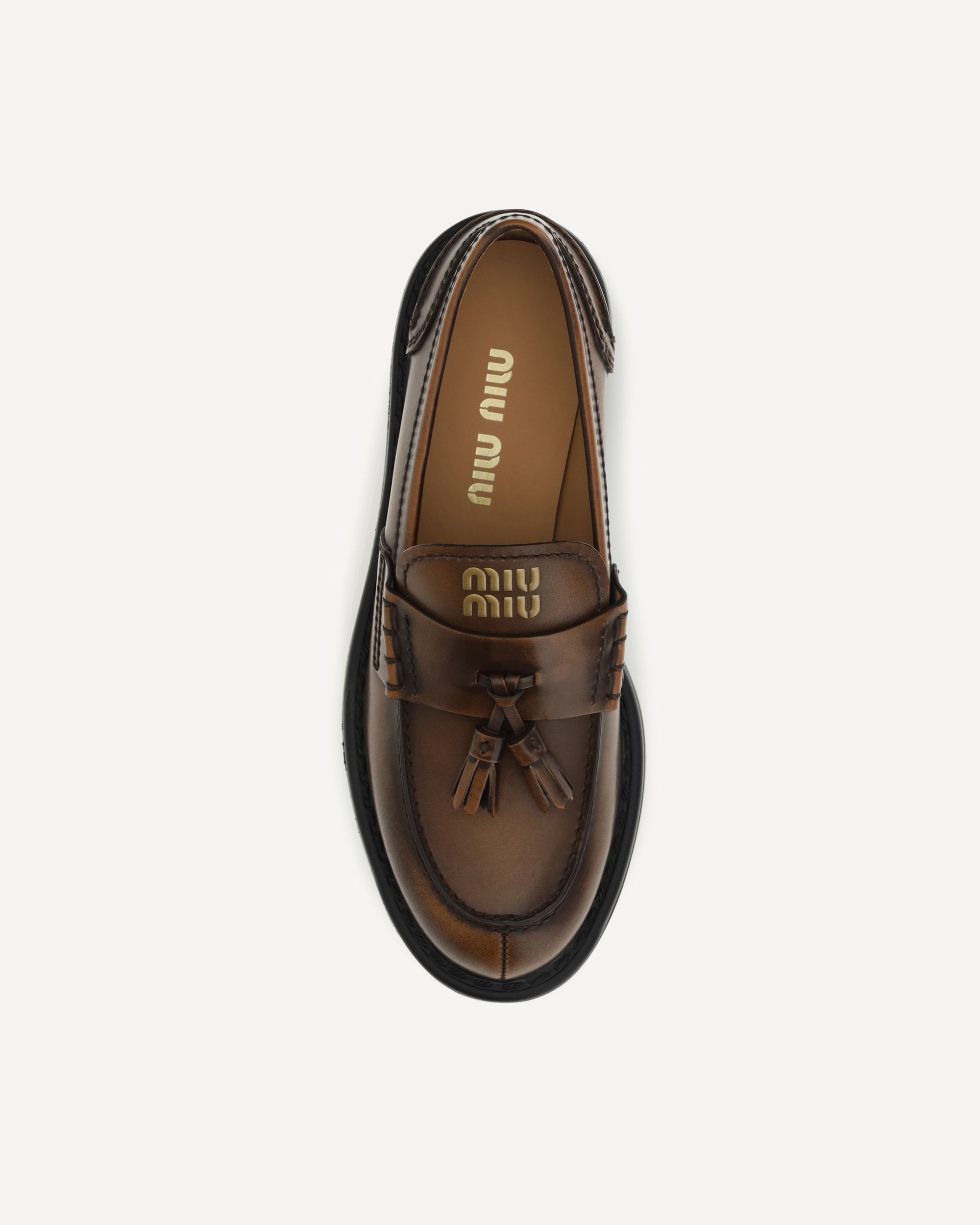 Miu Miu Smooth Leather Tassel Loafers