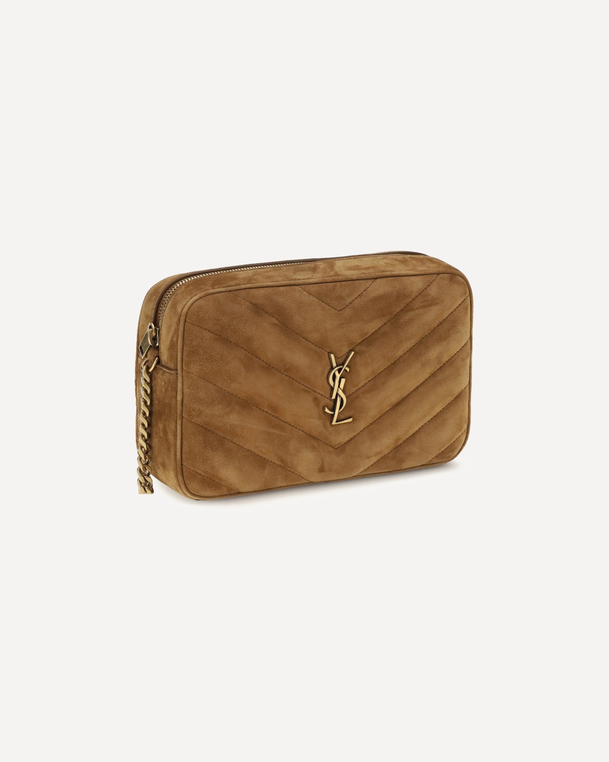 Saint Laurent Camera Loulou Matelassé Suede Shoulder Bag