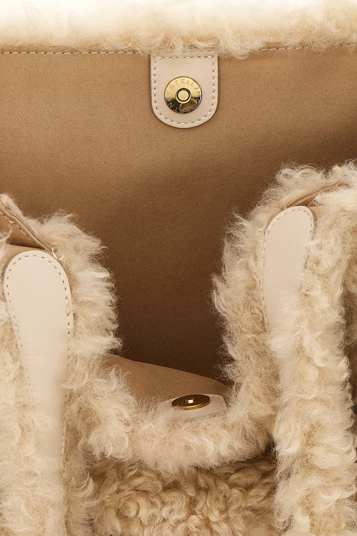 Stella McCartney Shearling Logo Shopping Bag