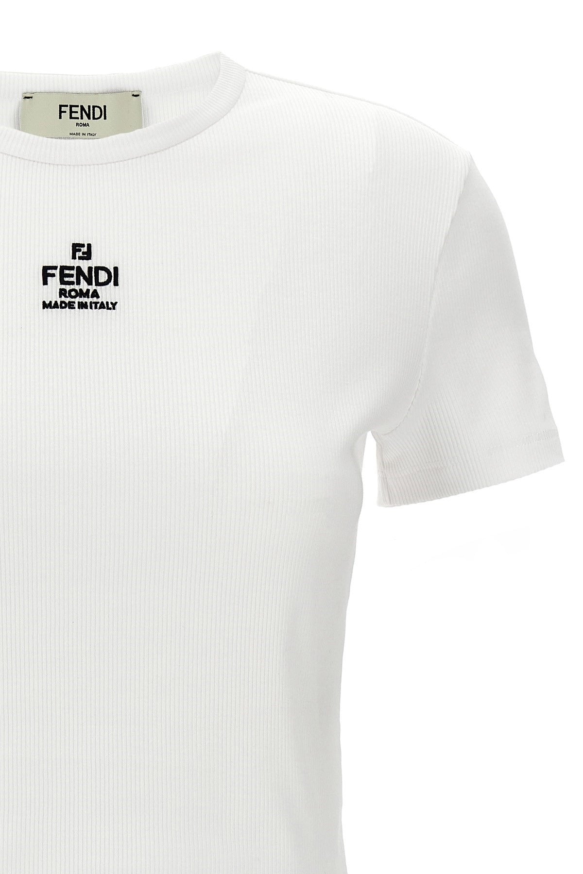 Fendi Ribbed Cropped T-Shirt