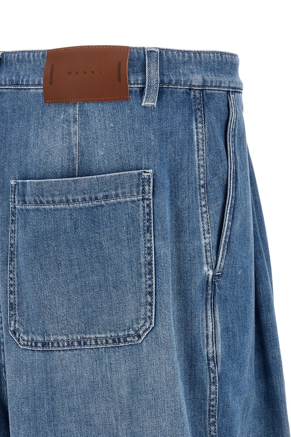 Marni High Waist Double Pleated Jeans