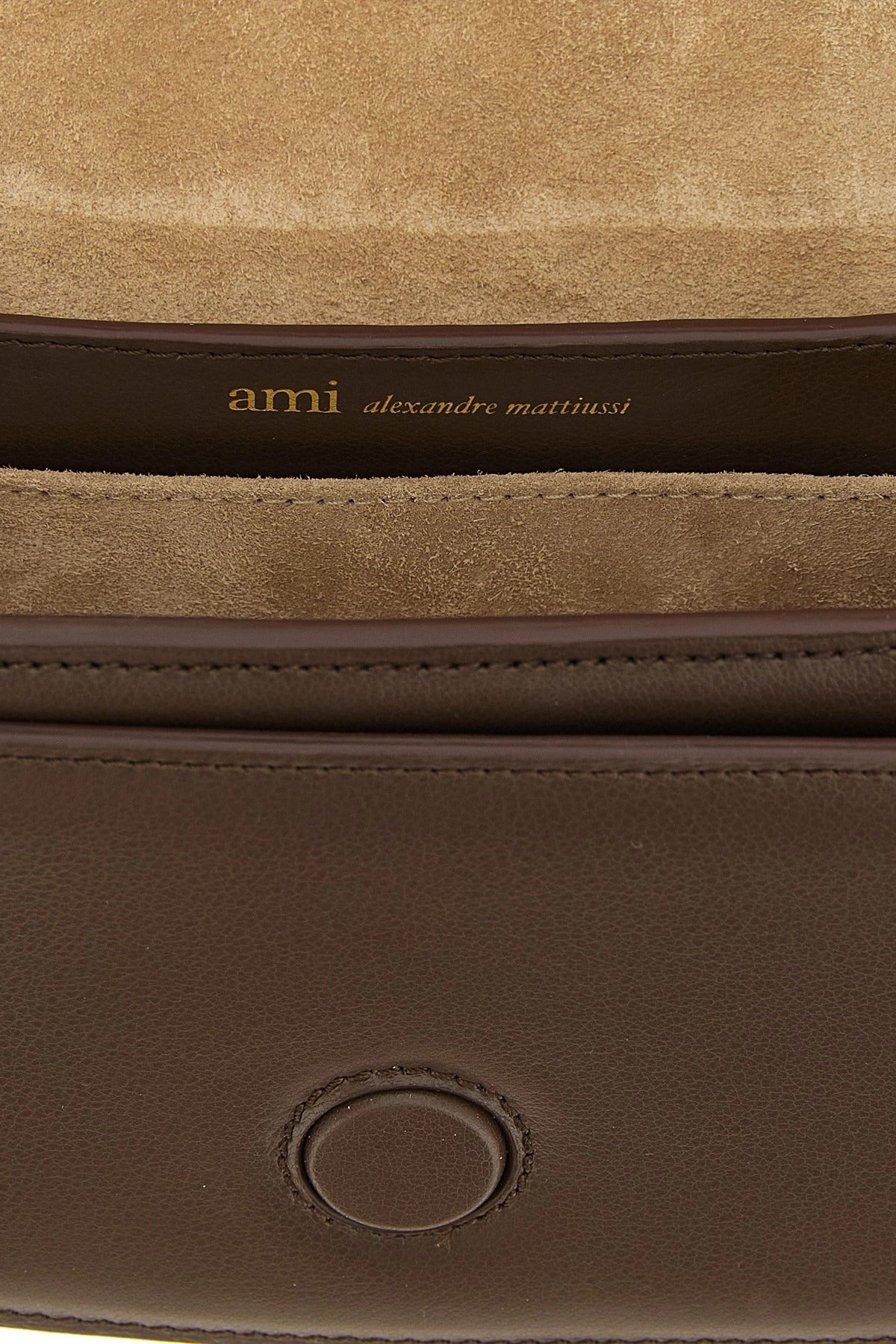 Ami Paris Suede Leather Paris Paris Shoulder Bag