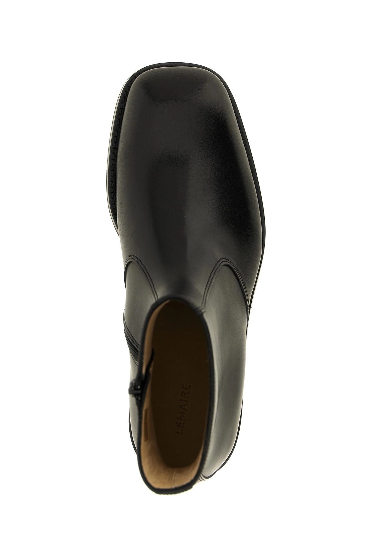 Lemaire Square Toe Zip Ankle Boots