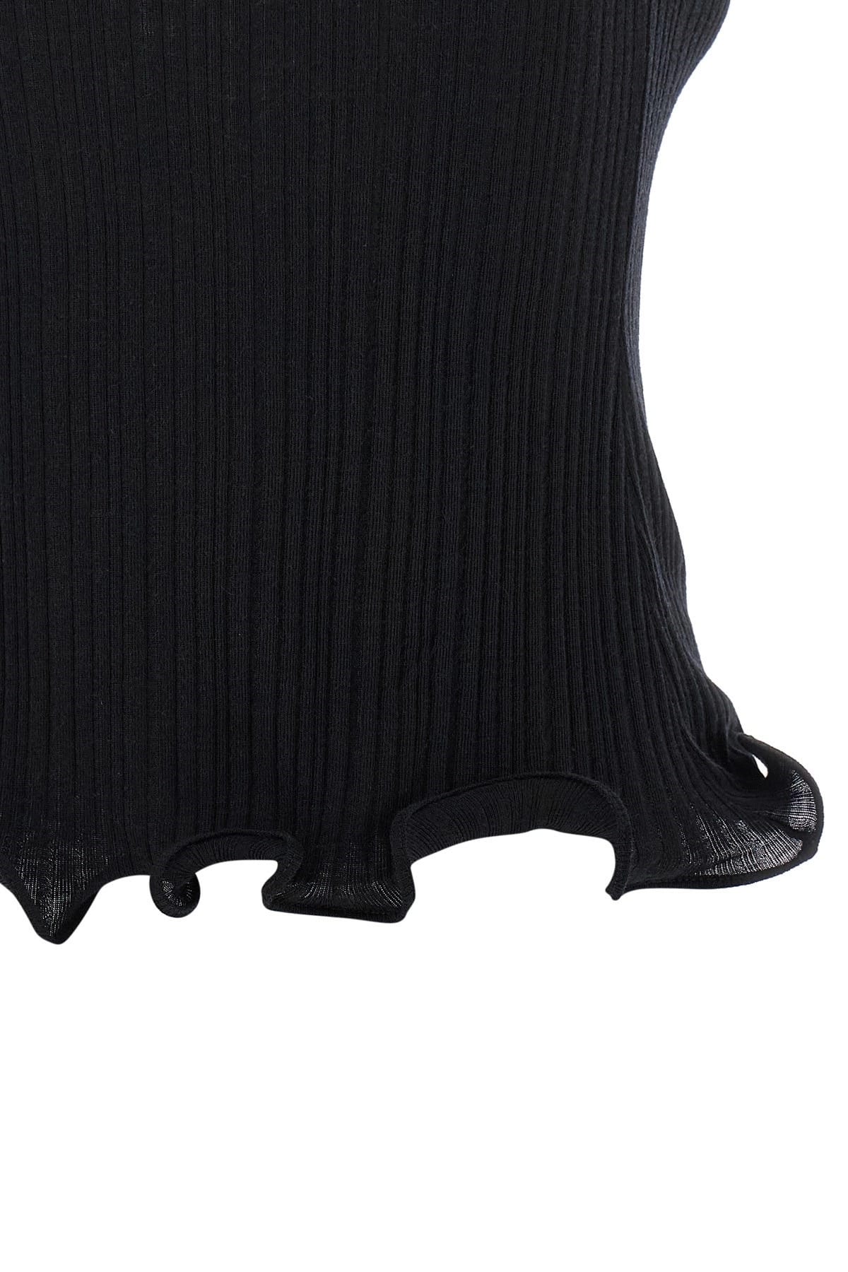 Fendi Blusa sem mangas com logo bordado e babado