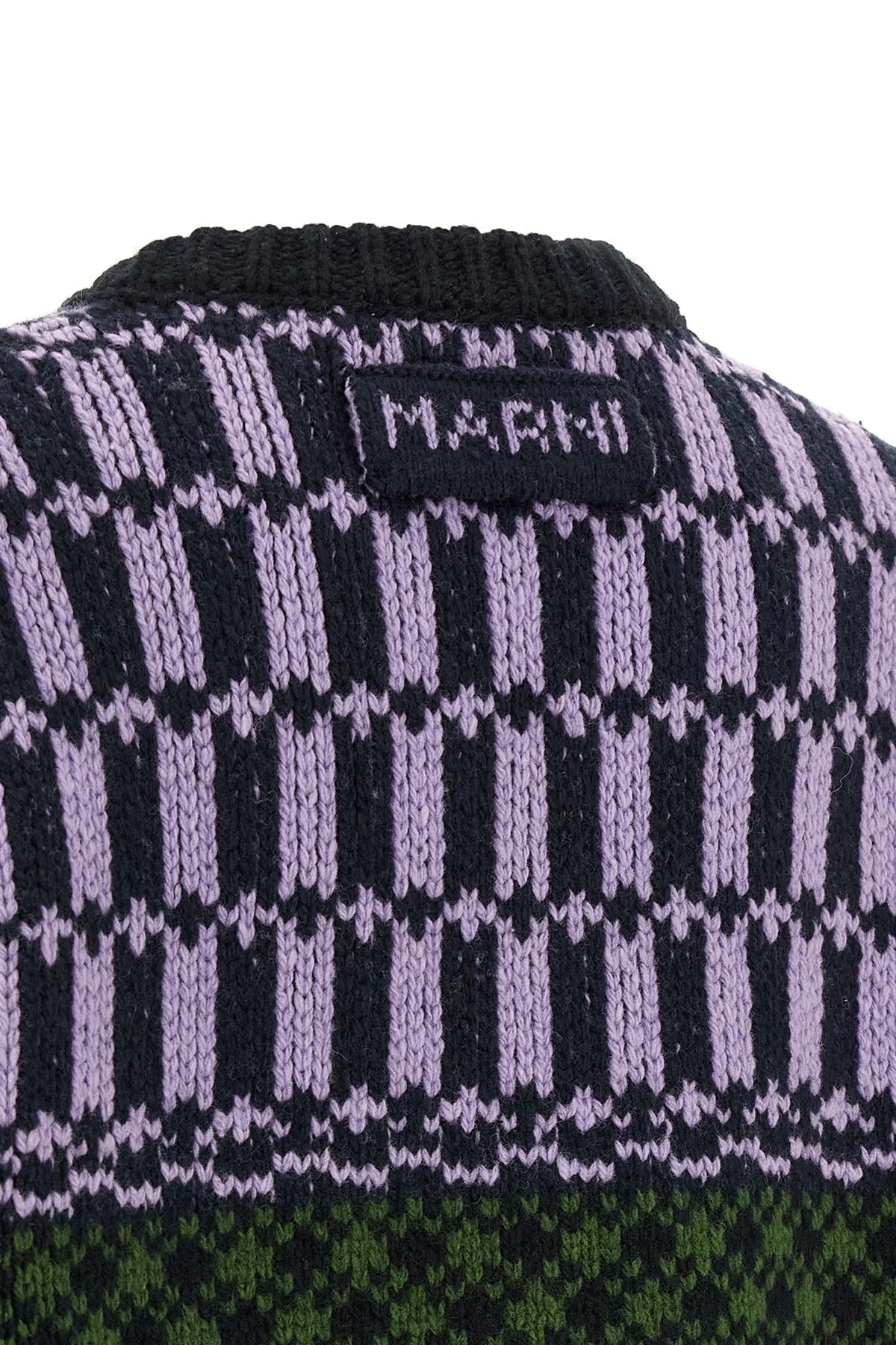 Marni V-Neck Geometric Pattern Sweater
