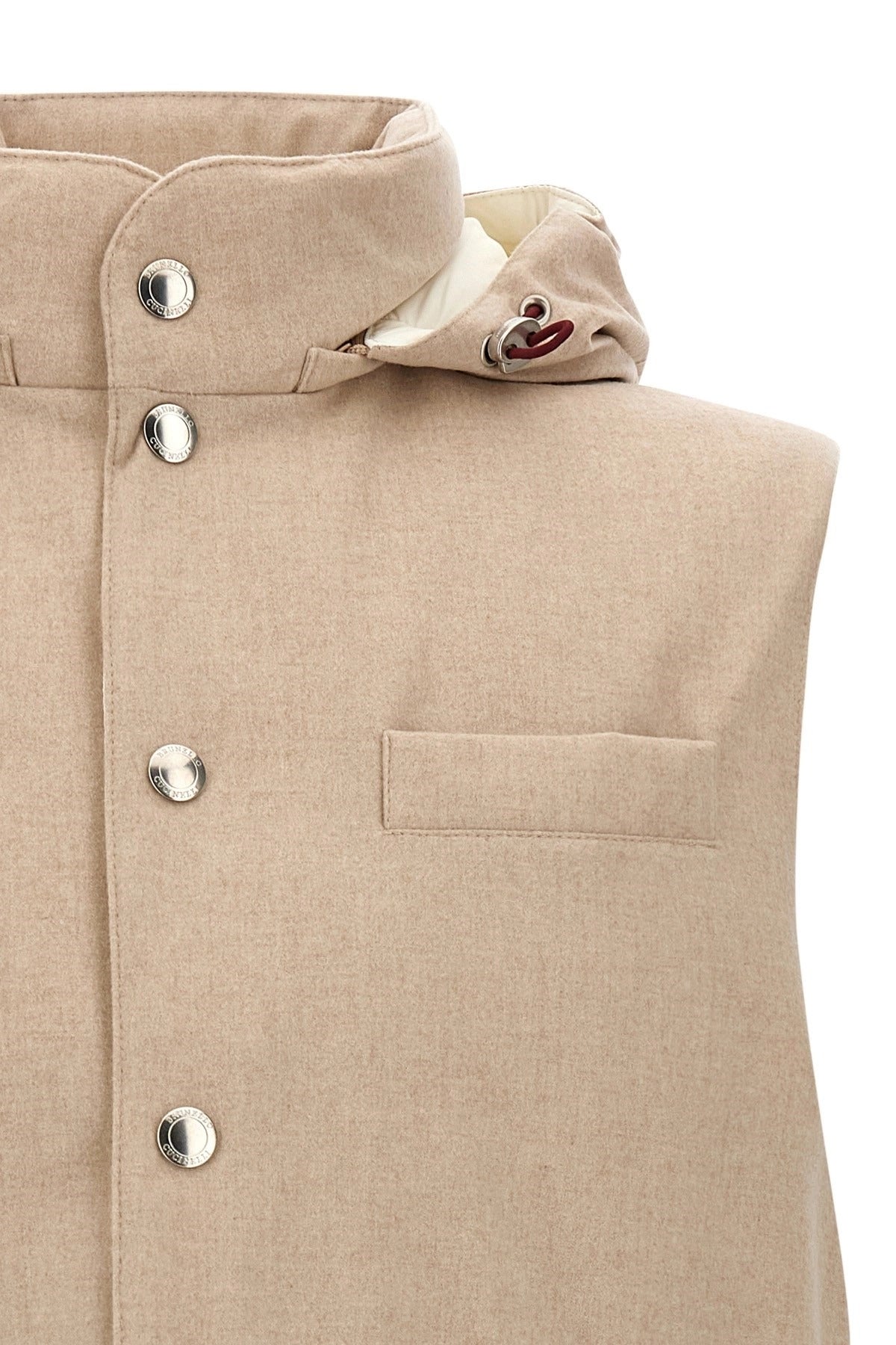 Brunello Cucinelli Flannel Hooded Vest | Sendegaro