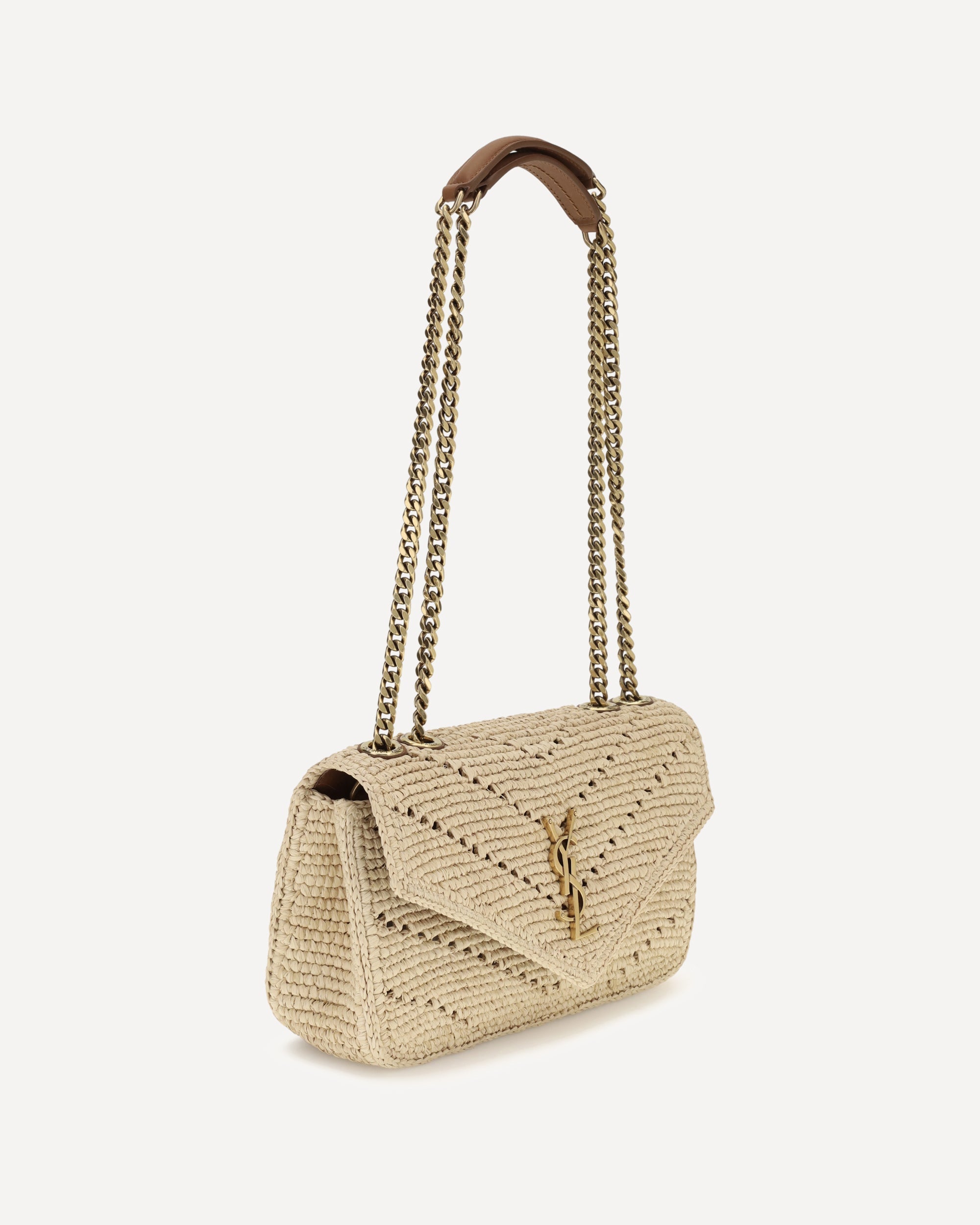 Saint Laurent Small Raffia Loulou Shoulder Bag