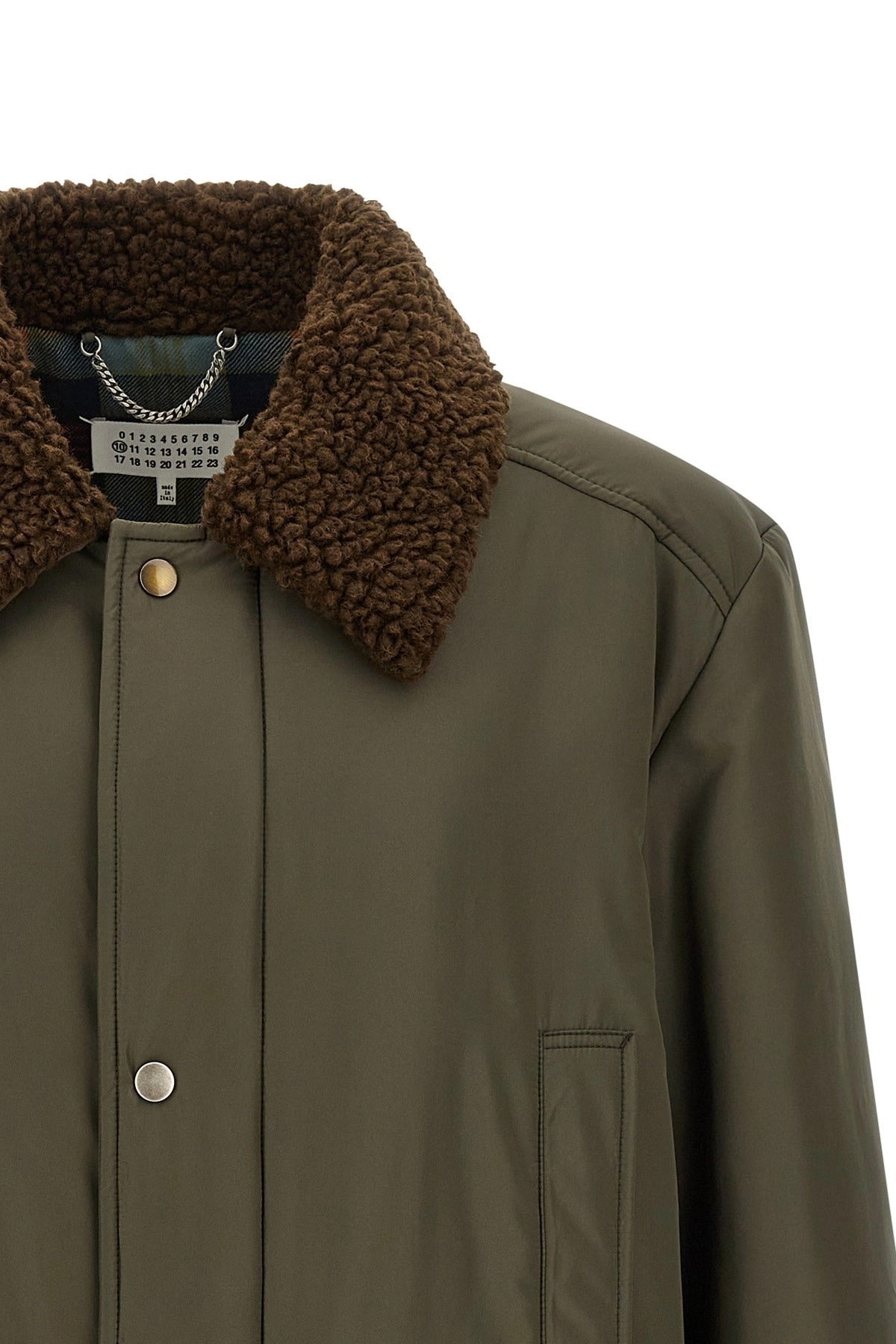 Maison Margiela Olive Green Shearling Collar Parka