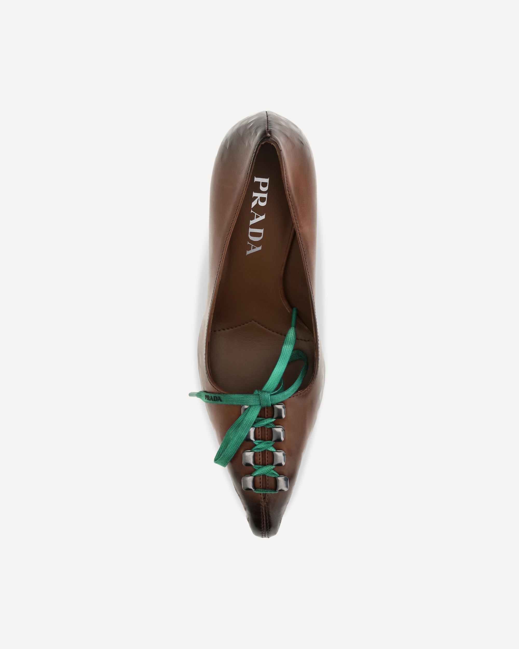Prada Leather Lace-Up Pumps