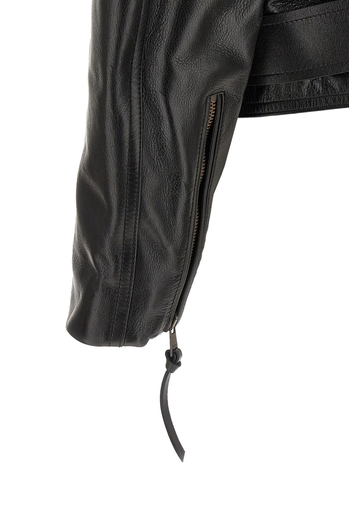 Balmain Black Textured Biker Jacket