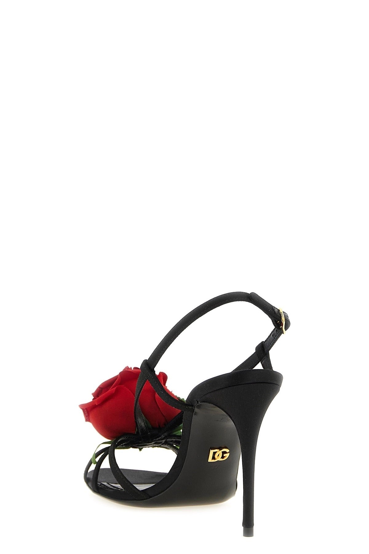 Dolce & Gabbana Satin Sandals With Flower