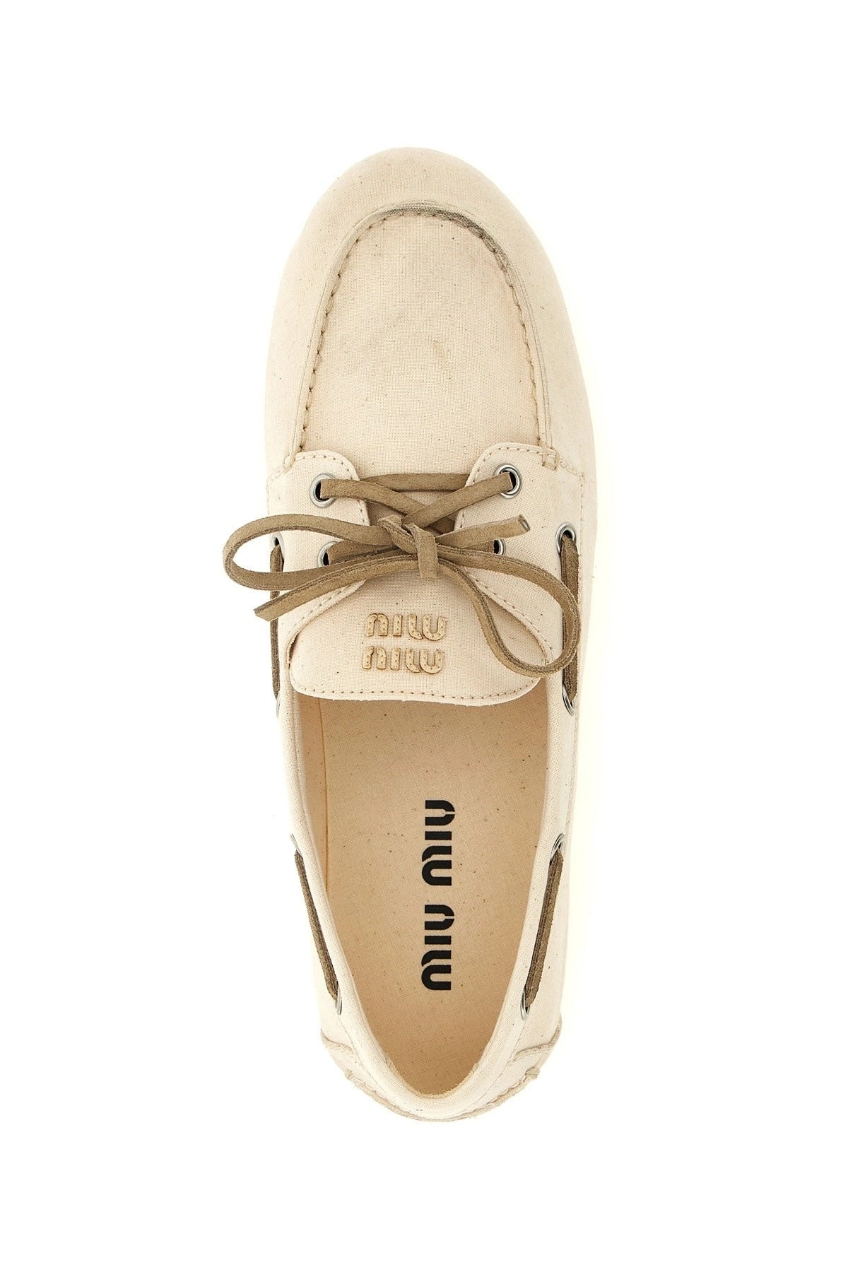 Miu Miu Deck Canvas Boat Shoe