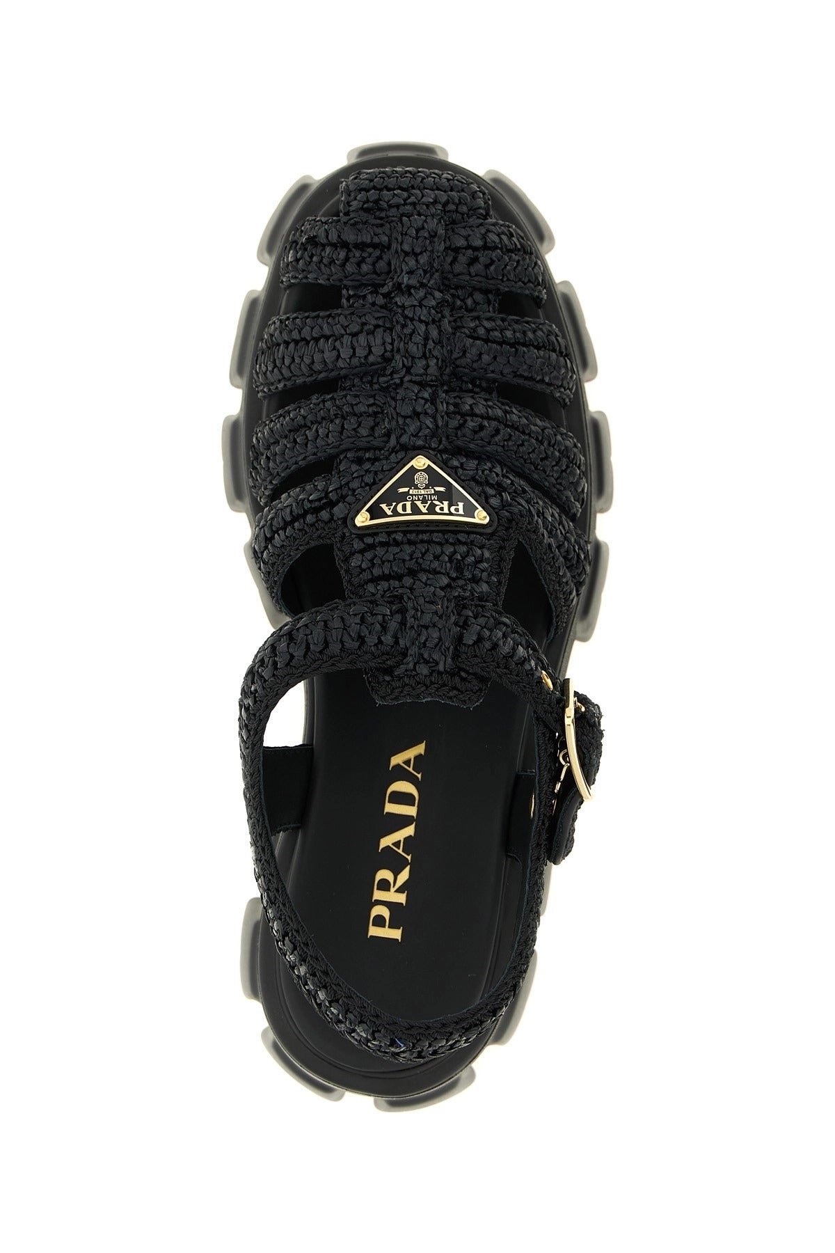 Prada Monolith Raffia Sandals