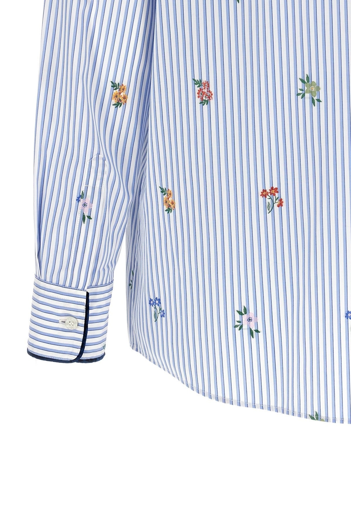 Etro Striped Floral Embroidery Shirt
