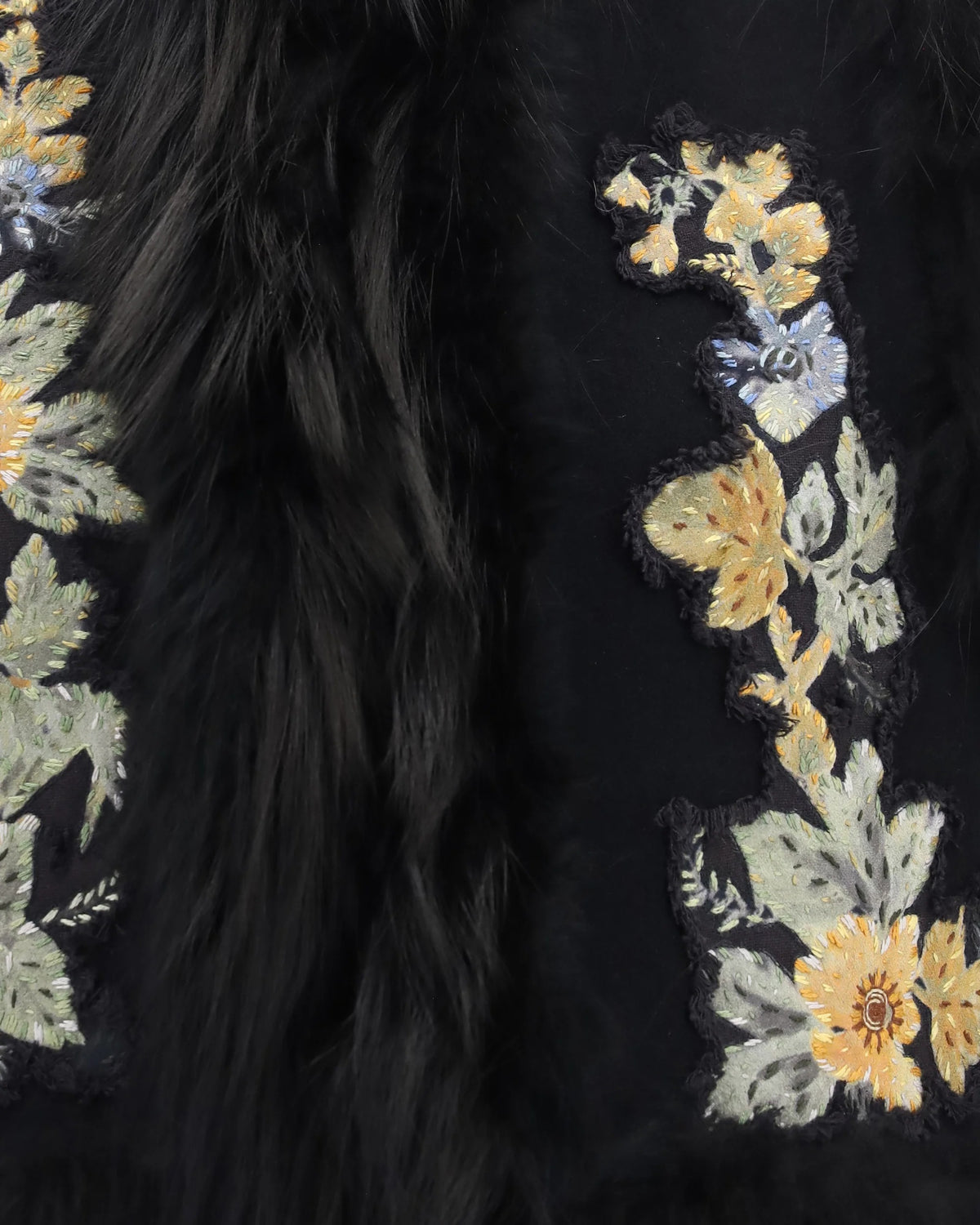 Fendi Virgin Wool Vest With Fur Collar