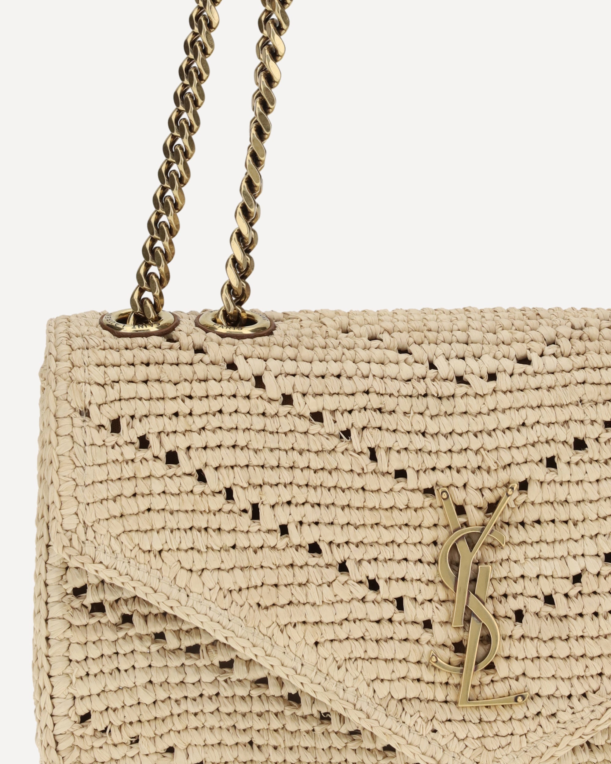 Saint Laurent Small Raffia Loulou Shoulder Bag
